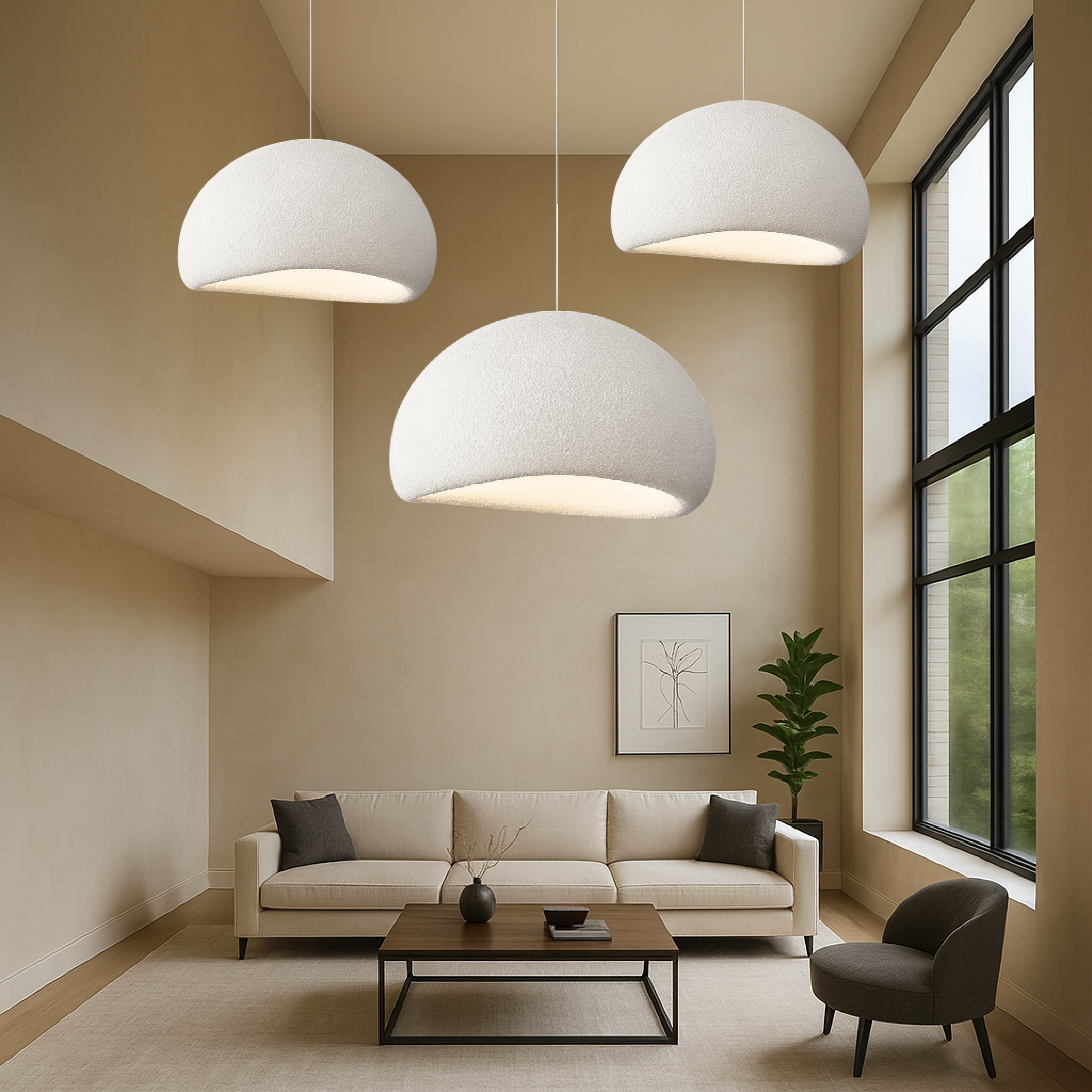 WabiSabiGlow | Elegant Organic LED Kitchen Pendant Lighting Fixture 3
