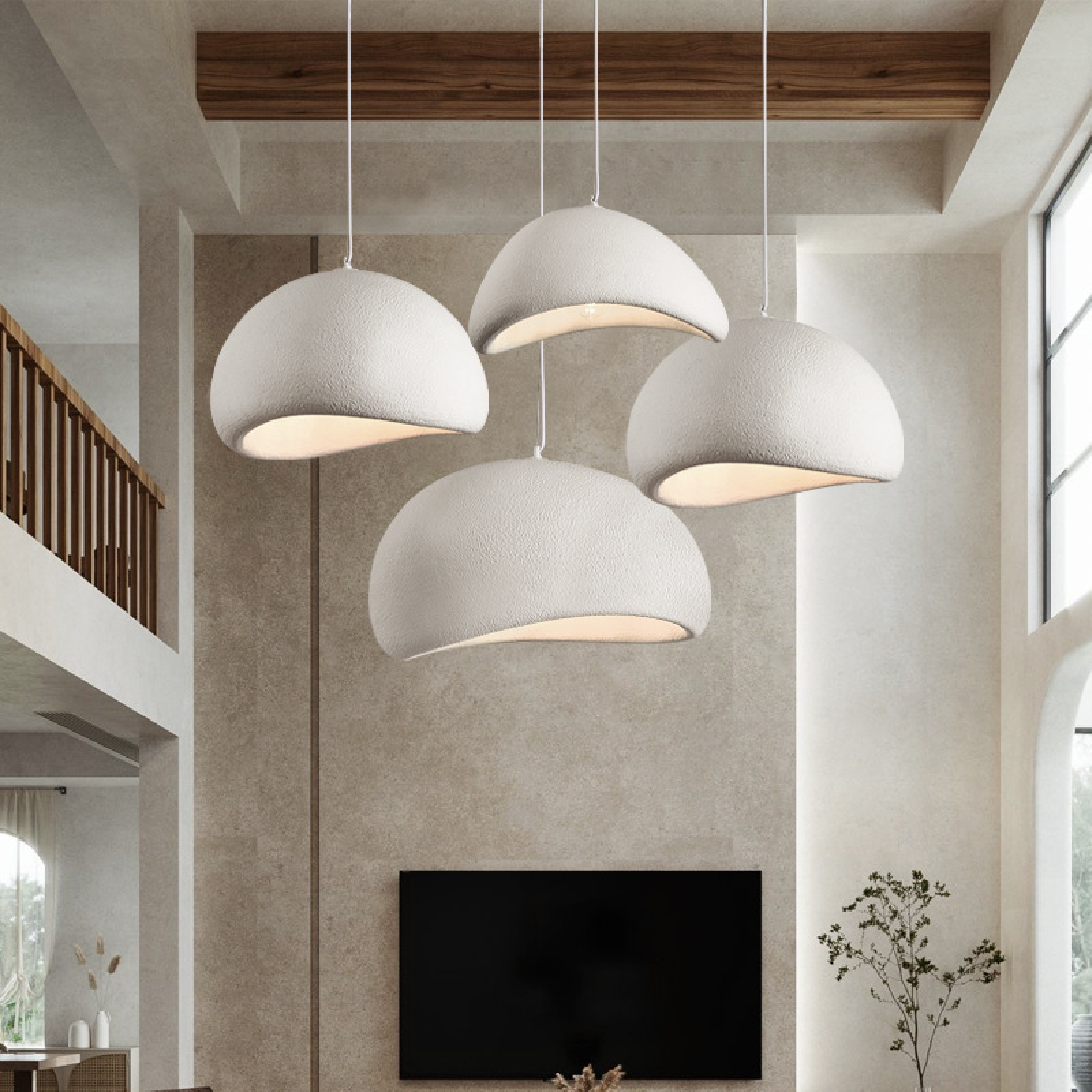 WabiSabiGlow | Elegant Organic LED Kitchen Pendant Lighting Fixture 4