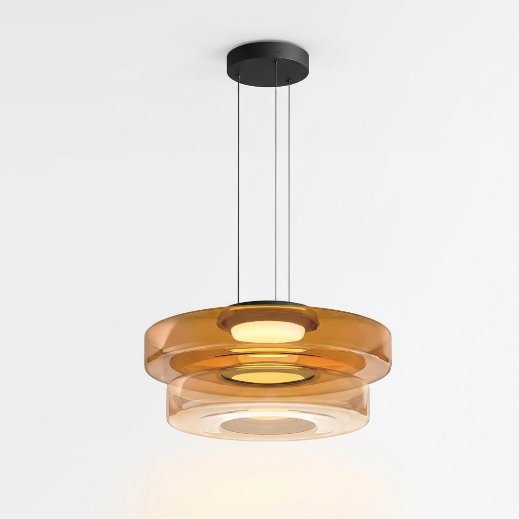 Luminara | Dynamic Amber Glass Kitchen Pendant Lighting Fixture