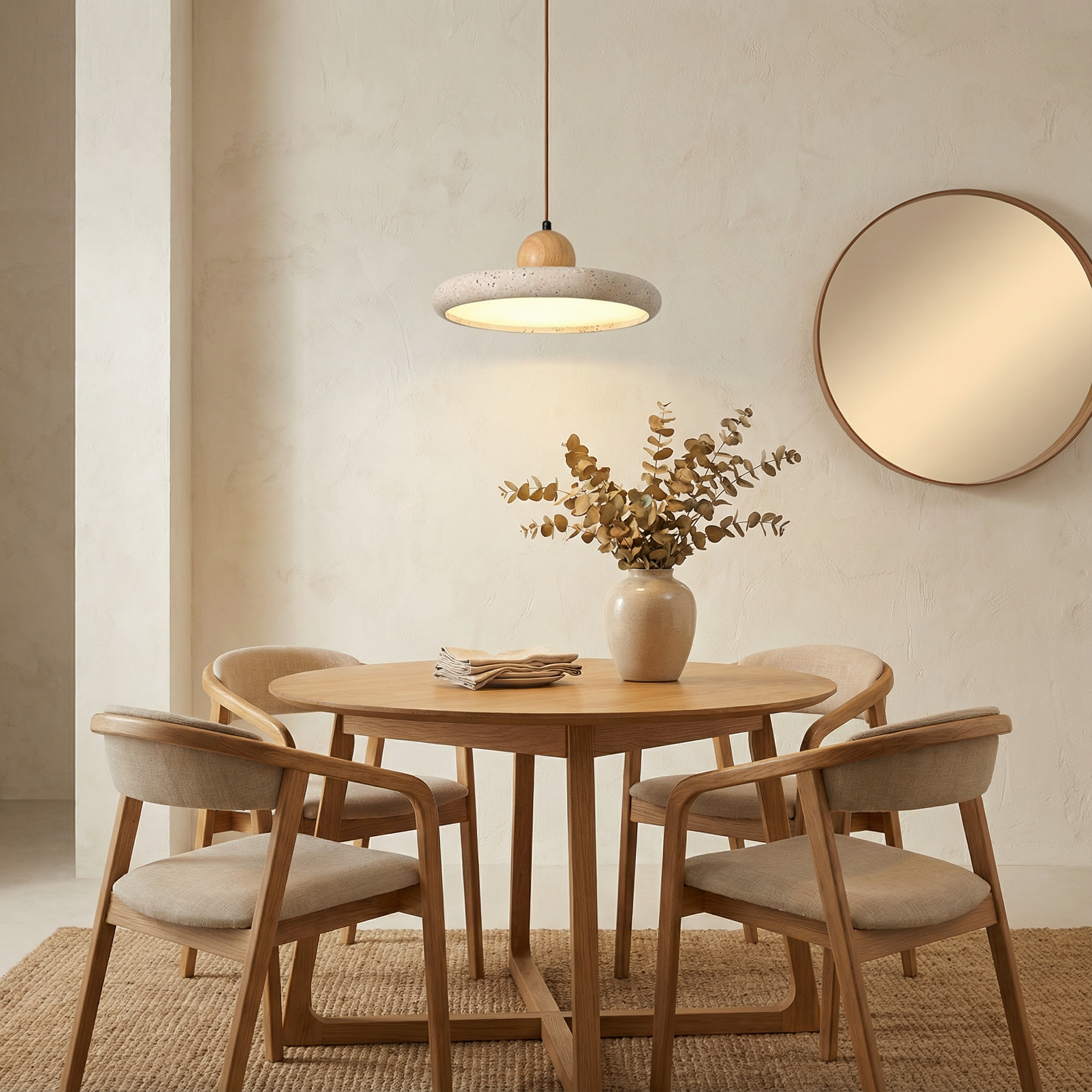 TravertineGlow | Elegant Adjustable Kitchen Pendant Lighting Fixture