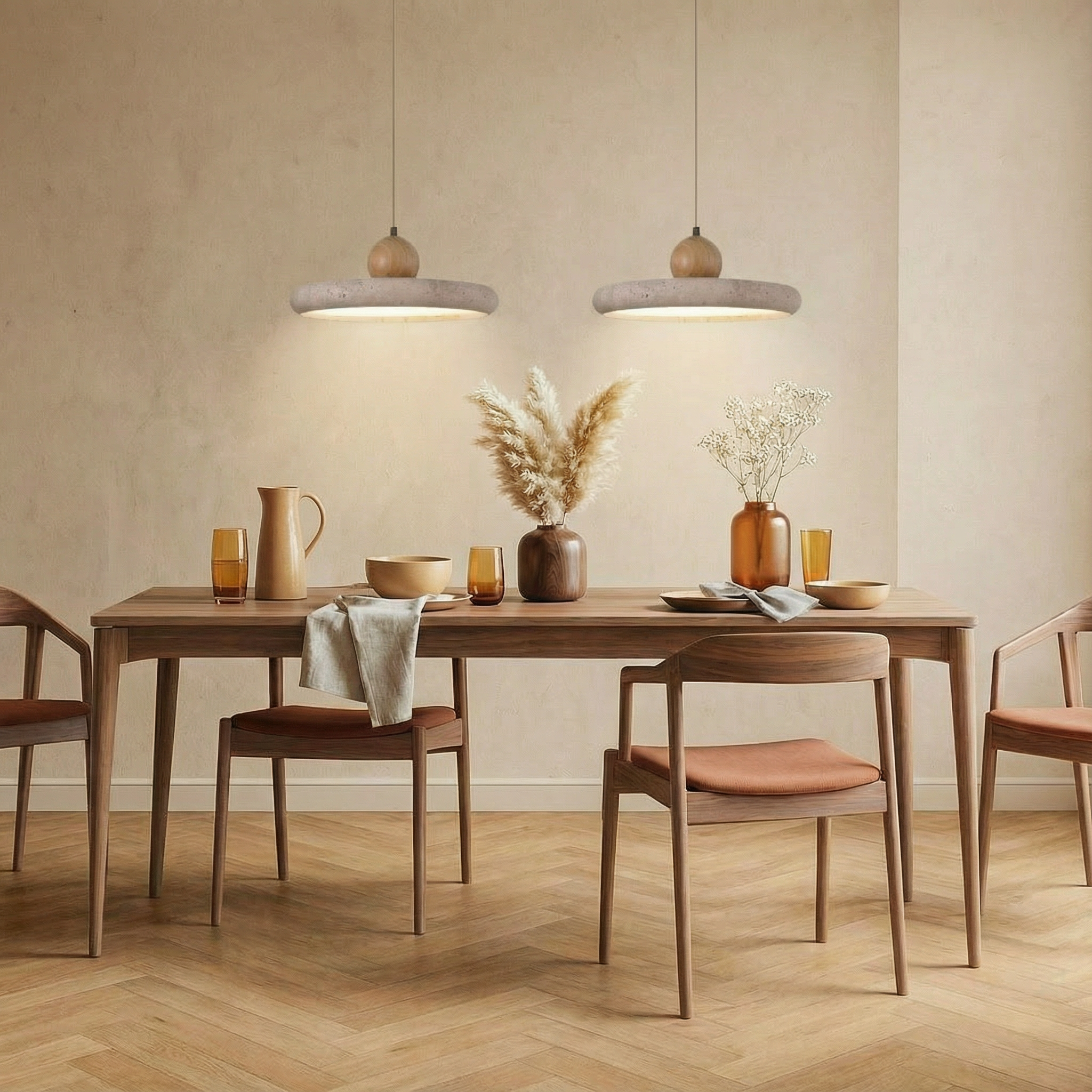 TravertineGlow | Elegant Adjustable Kitchen Pendant Lighting Fixture