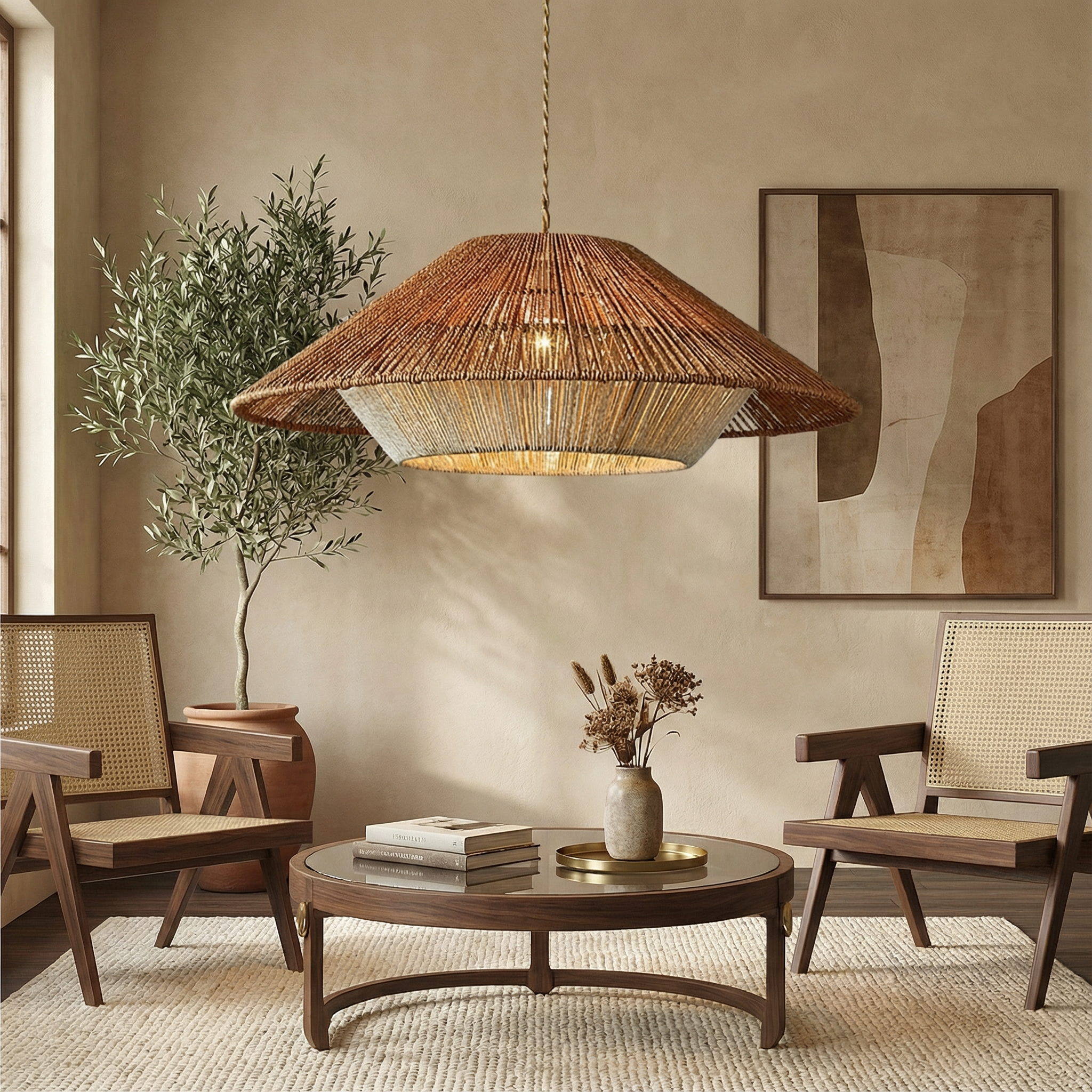 BambooAura | Elegant Handwoven Bamboo Kitchen Pendant Lighting Fixture