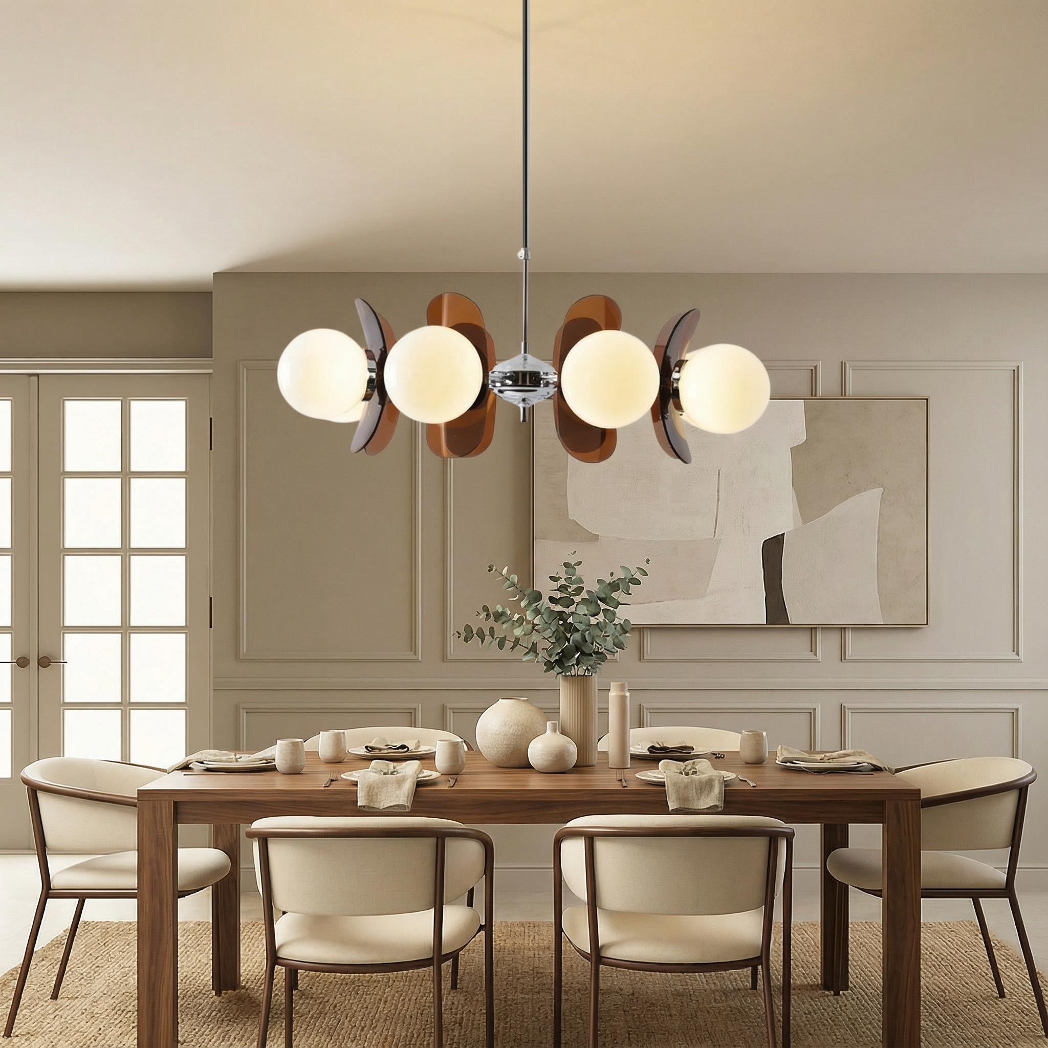 Geometric Aura | Modern Elegant 5-Head Chandelier Light