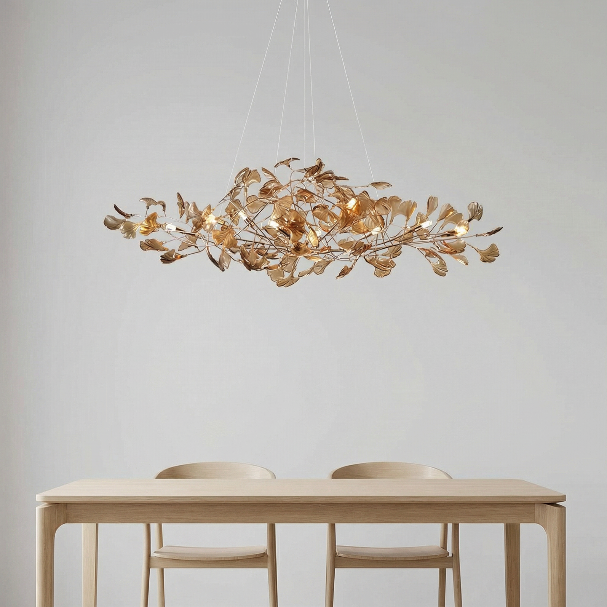 GinkgoGlow | Modern Elegant Acrylic Leaf Chandelier Light