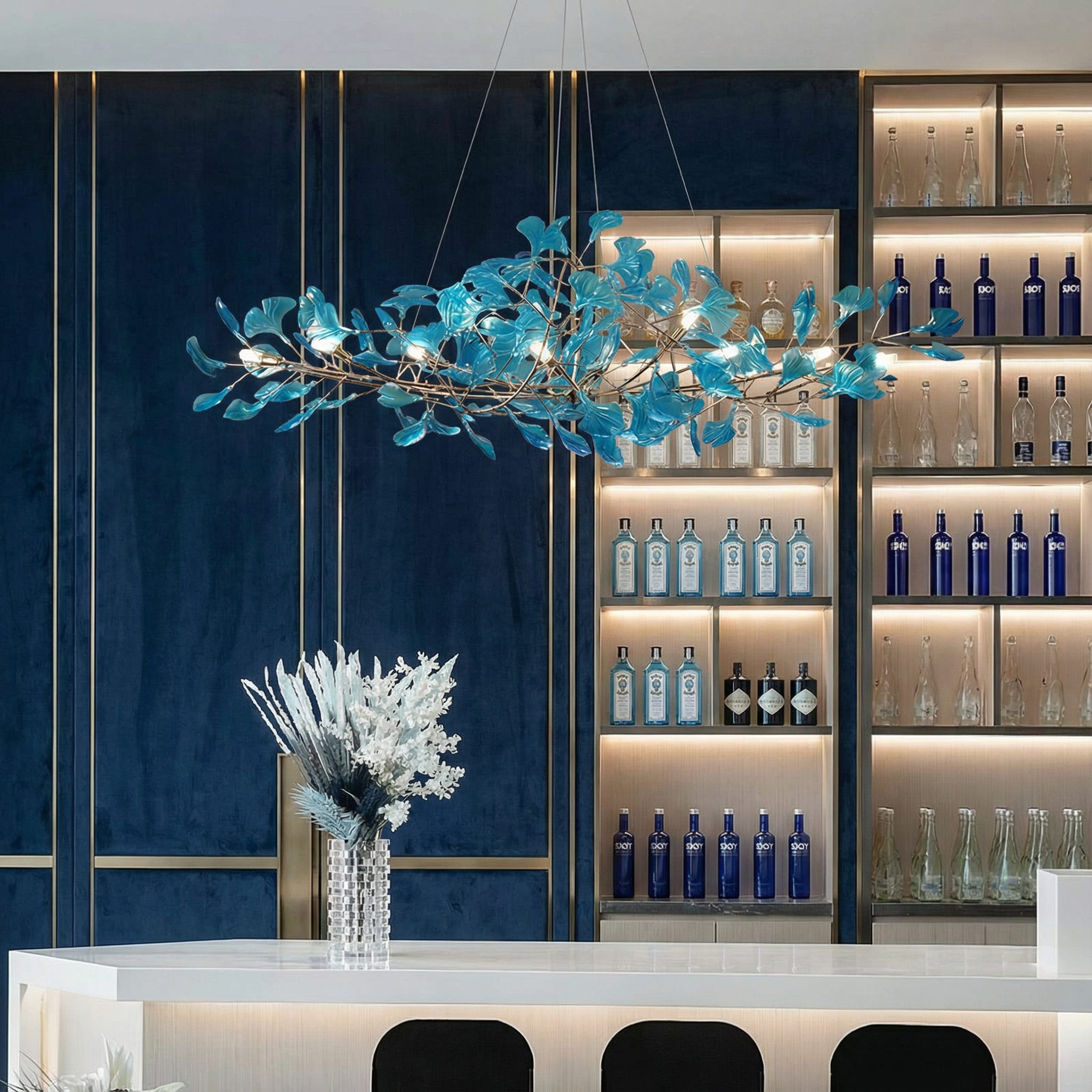 GinkgoGlow | Modern Elegant Acrylic Leaf Chandelier Light