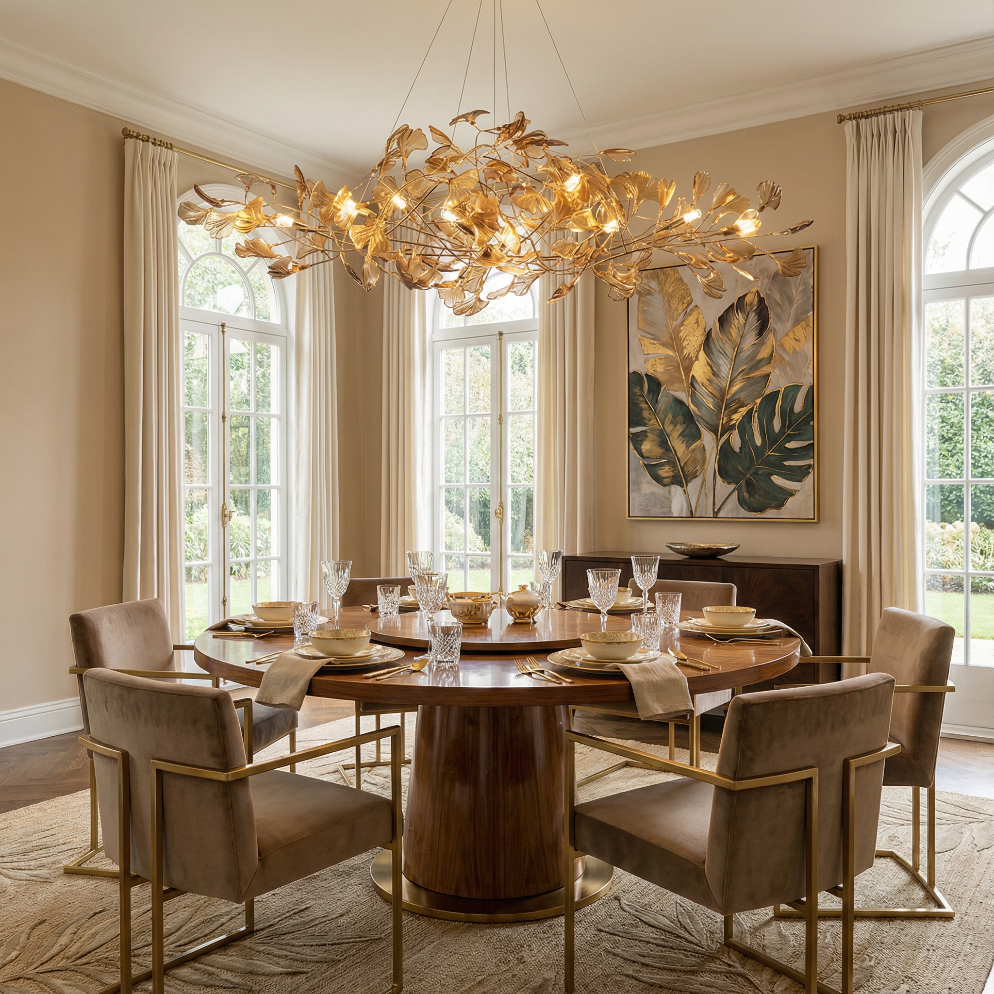 GinkgoGlow | Modern Elegant Acrylic Leaf Chandelier Light