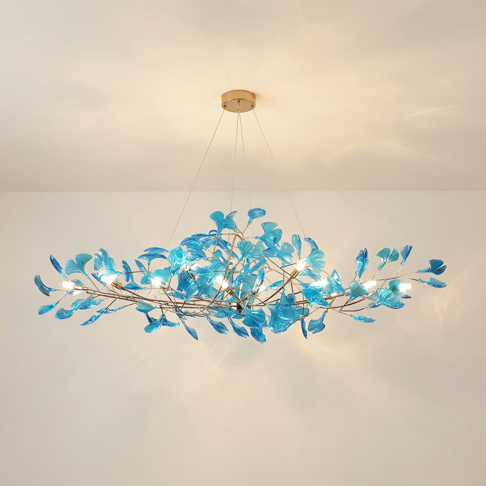 GinkgoGlow | Modern Elegant Acrylic Leaf Chandelier Light