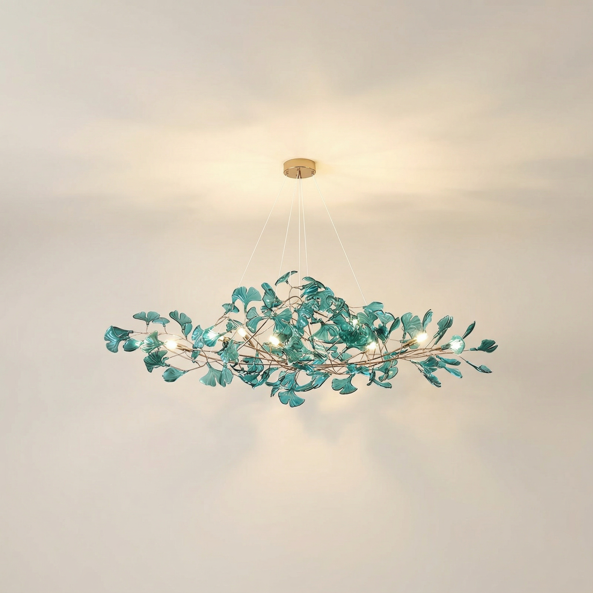 GinkgoGlow | Modern Elegant Acrylic Leaf Chandelier Light