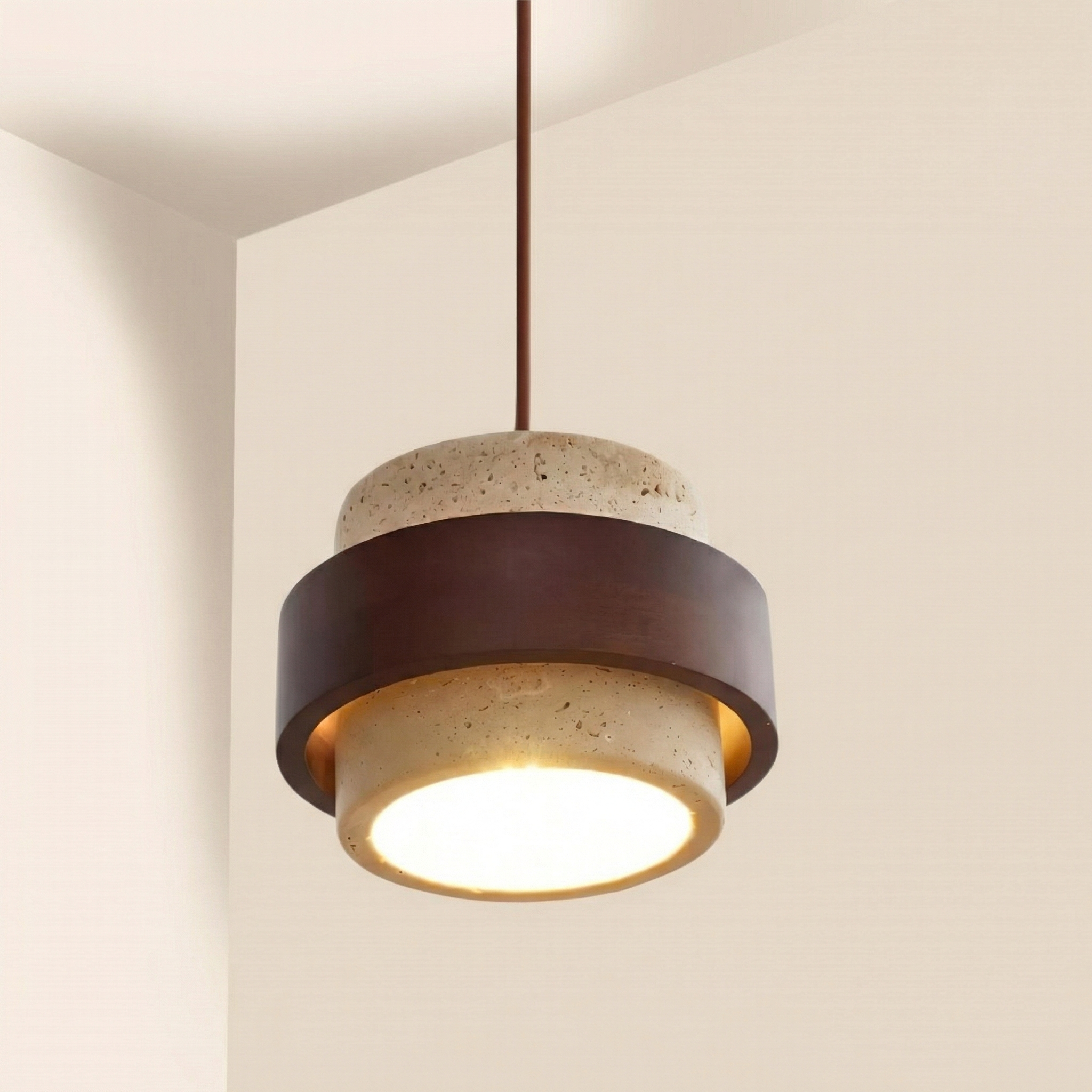 Travertine Elegance | Stylish Natural Stone Kitchen Pendant Light