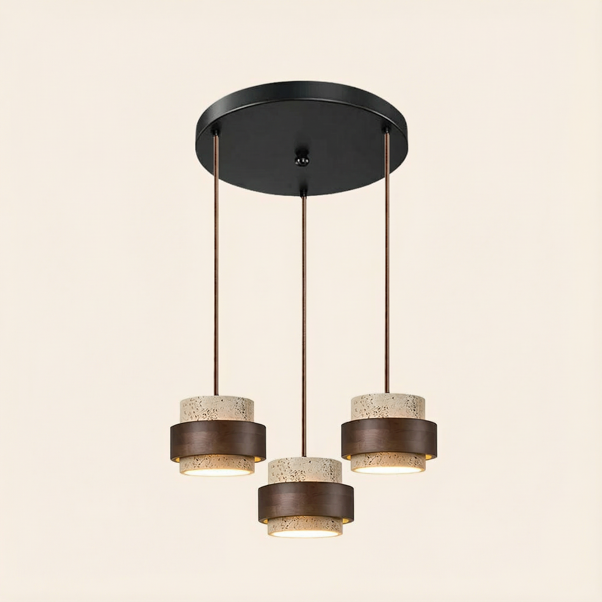 Travertine Elegance | Stylish Natural Stone Kitchen Pendant Light