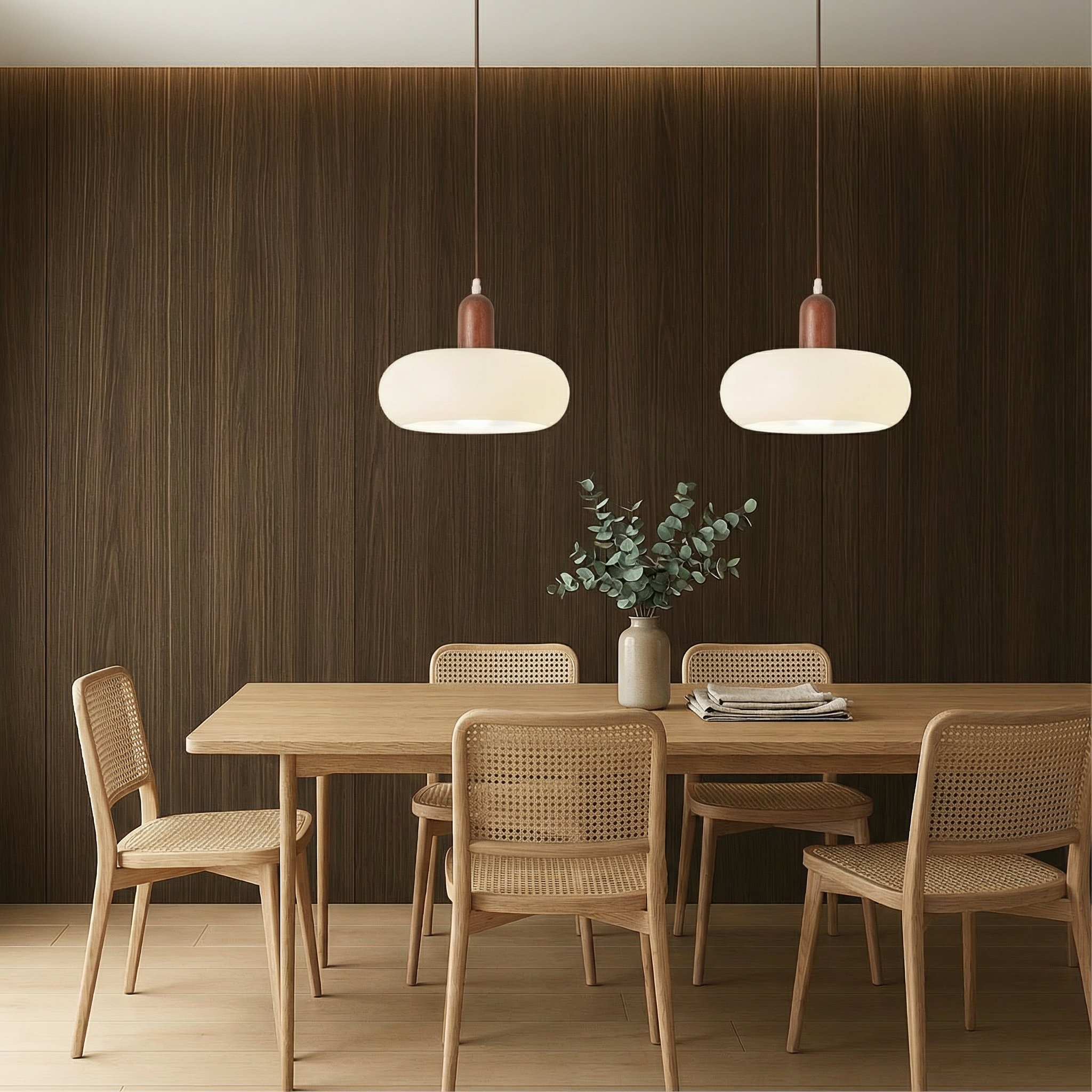 ScandiGlow | Elegant Minimalist Cream LED Pendant Light Fixture
