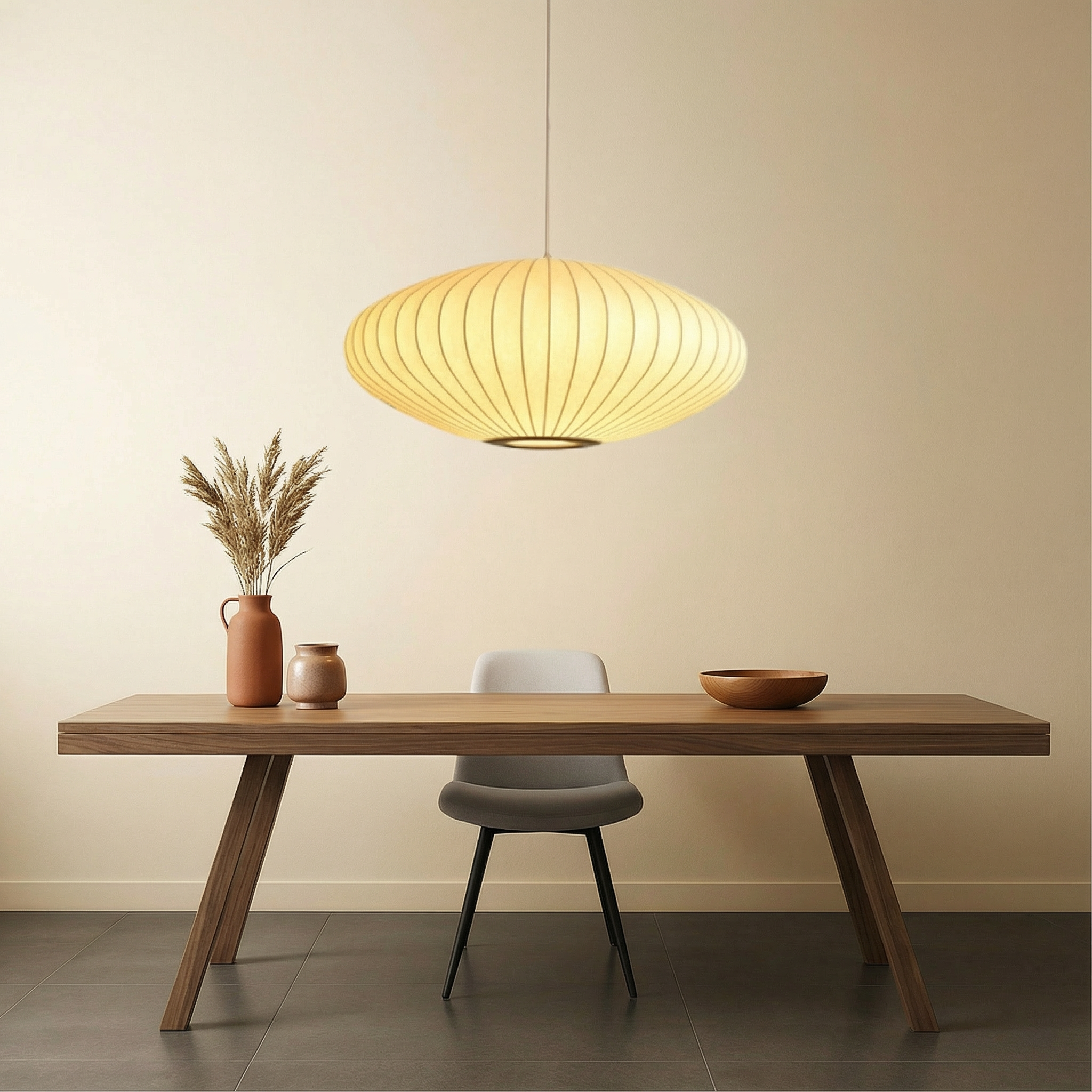 SilkAura | Elegant Contemporary Silk Shade Pendant Light Fixture
