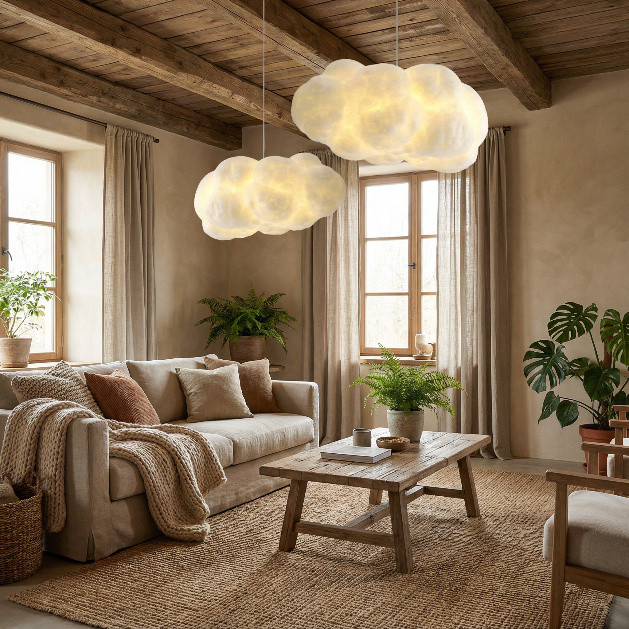 NimbusGlow | Elegant Minimalist LED Cloud Pendant Light
