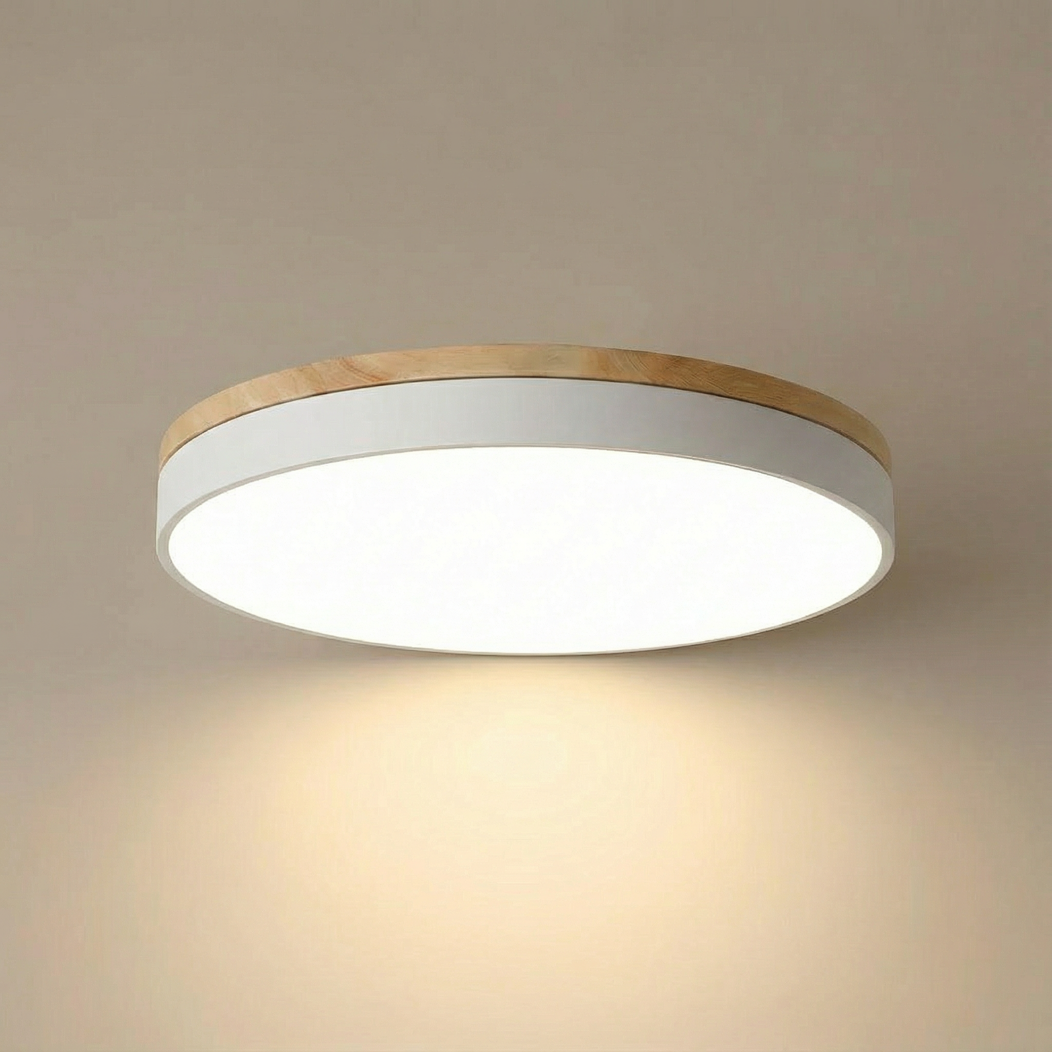 WoodAura | Stylish Modern LED Flush Mount Ceiling Light Fixture
