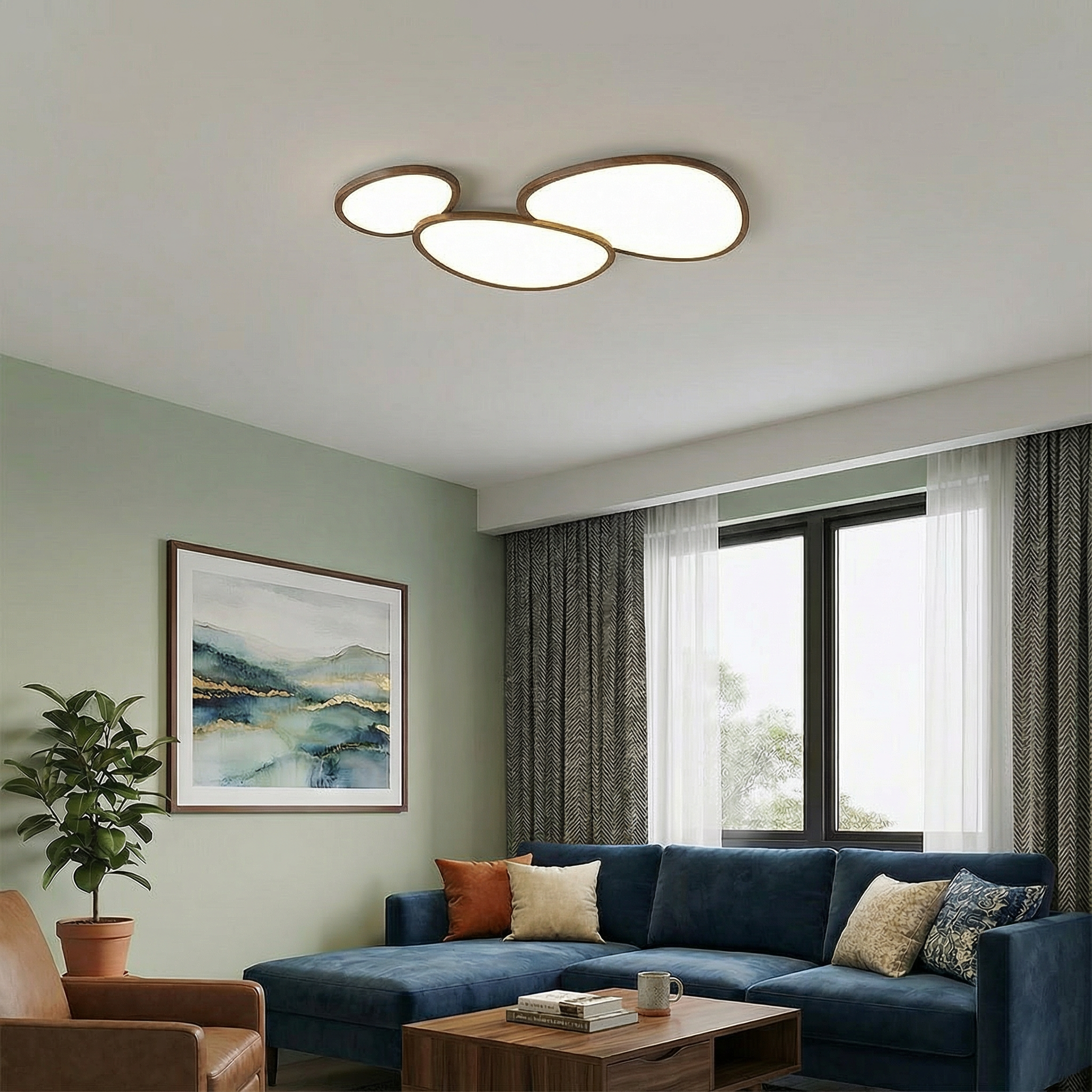 NordicWood | Sleek Minimalist Flush Mount LED Ceiling Light Fixture