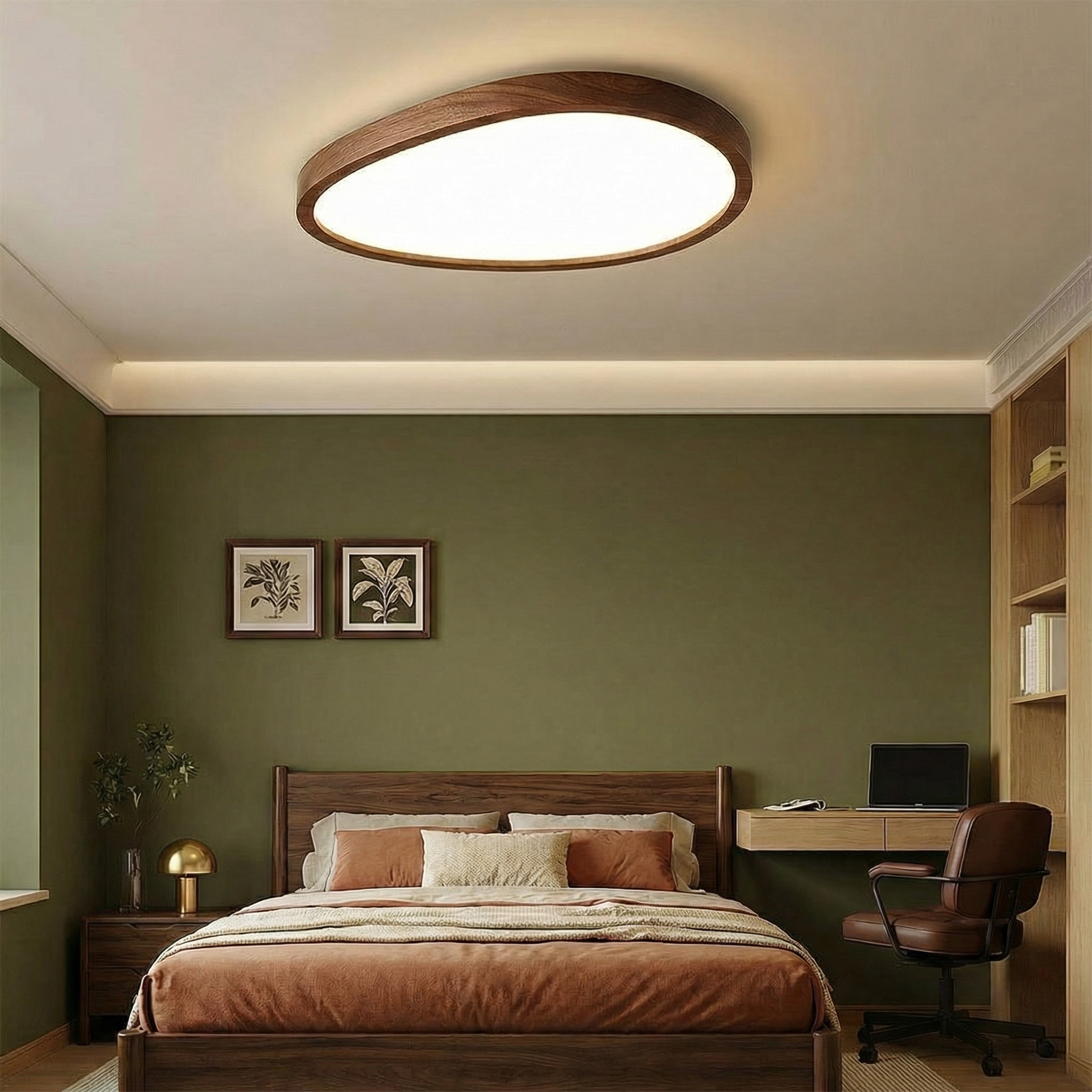 NordicWood | Sleek Minimalist Flush Mount LED Ceiling Light Fixture