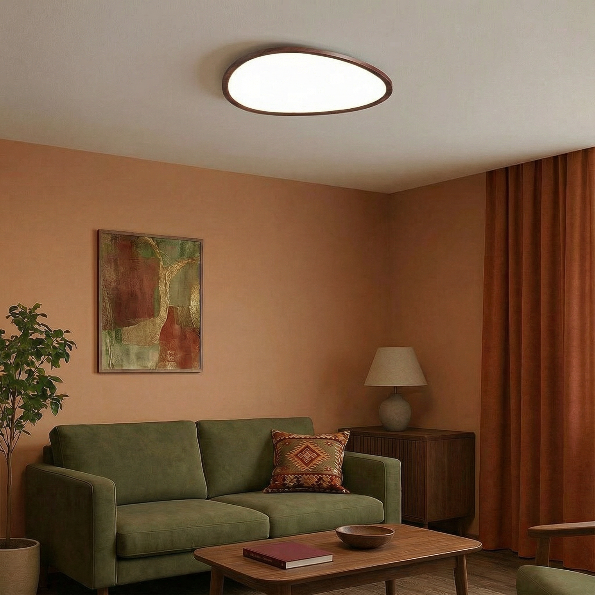 NordicWood | Sleek Minimalist Flush Mount LED Ceiling Light Fixture