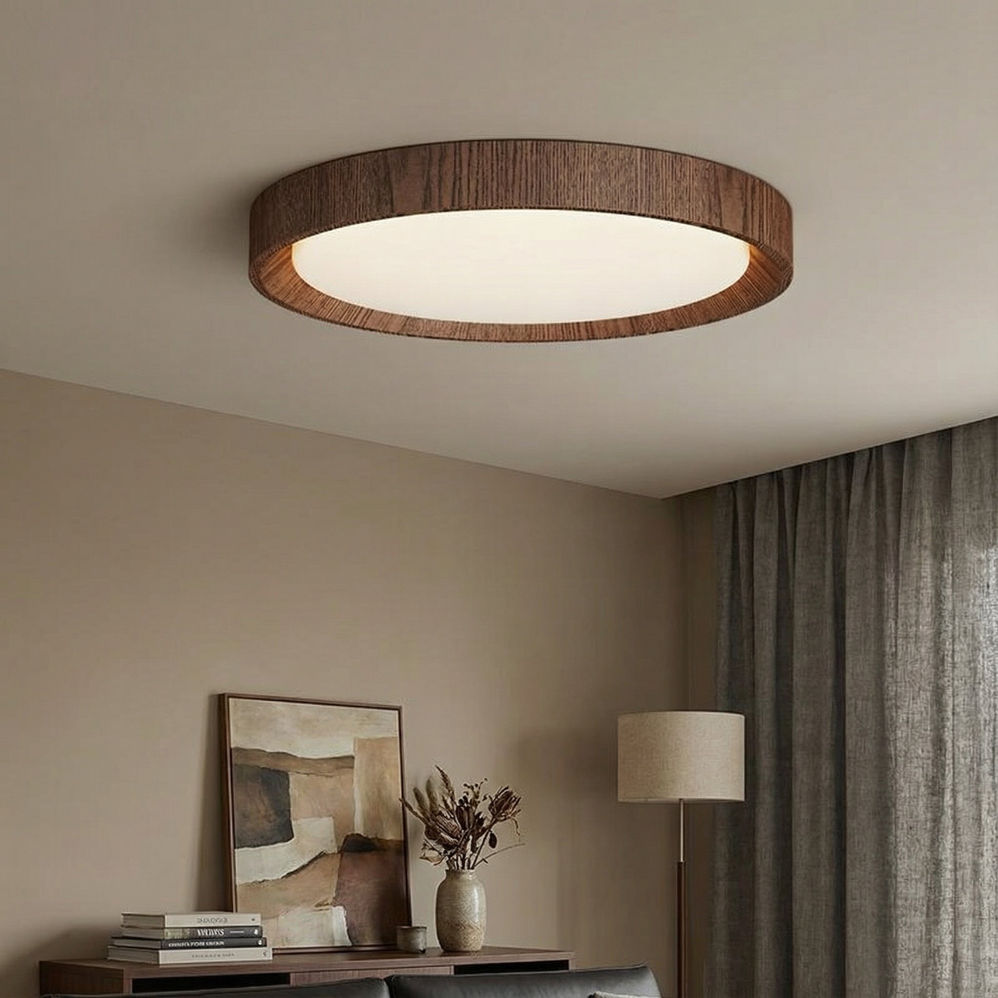NordicWood | Elegant Minimalist Flush Mount LED Ceiling Light Fixture