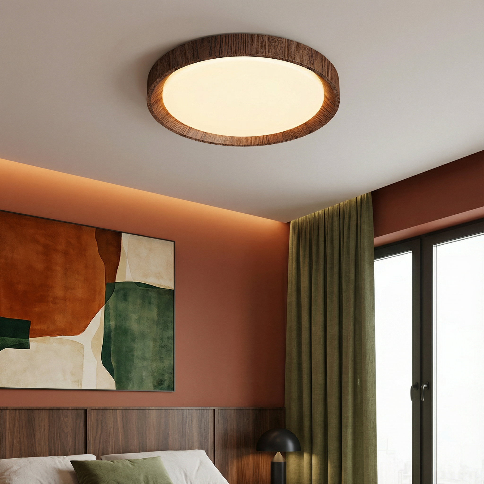 NordicWood | Elegant Minimalist Flush Mount LED Ceiling Light Fixture