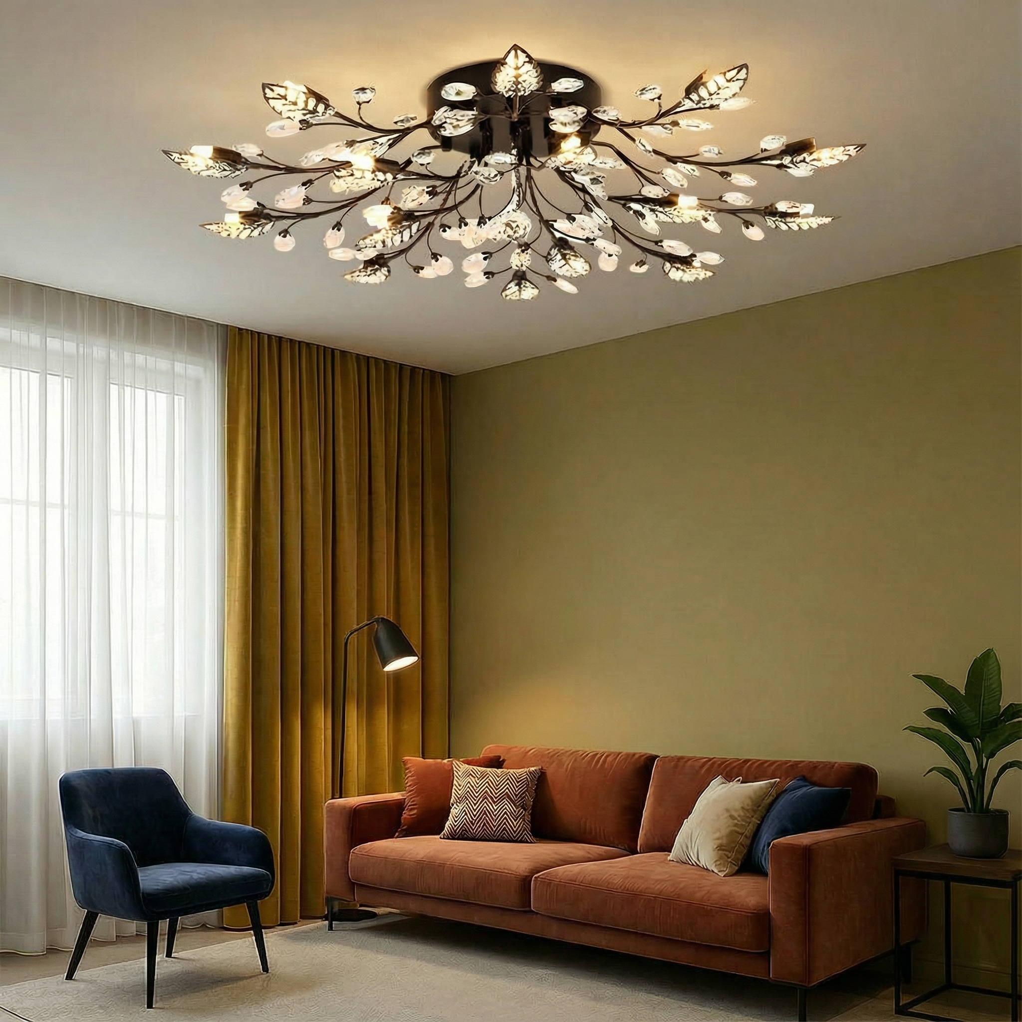 Luminara | Elegant Crystal Flush Mount Ceiling Light Fixture