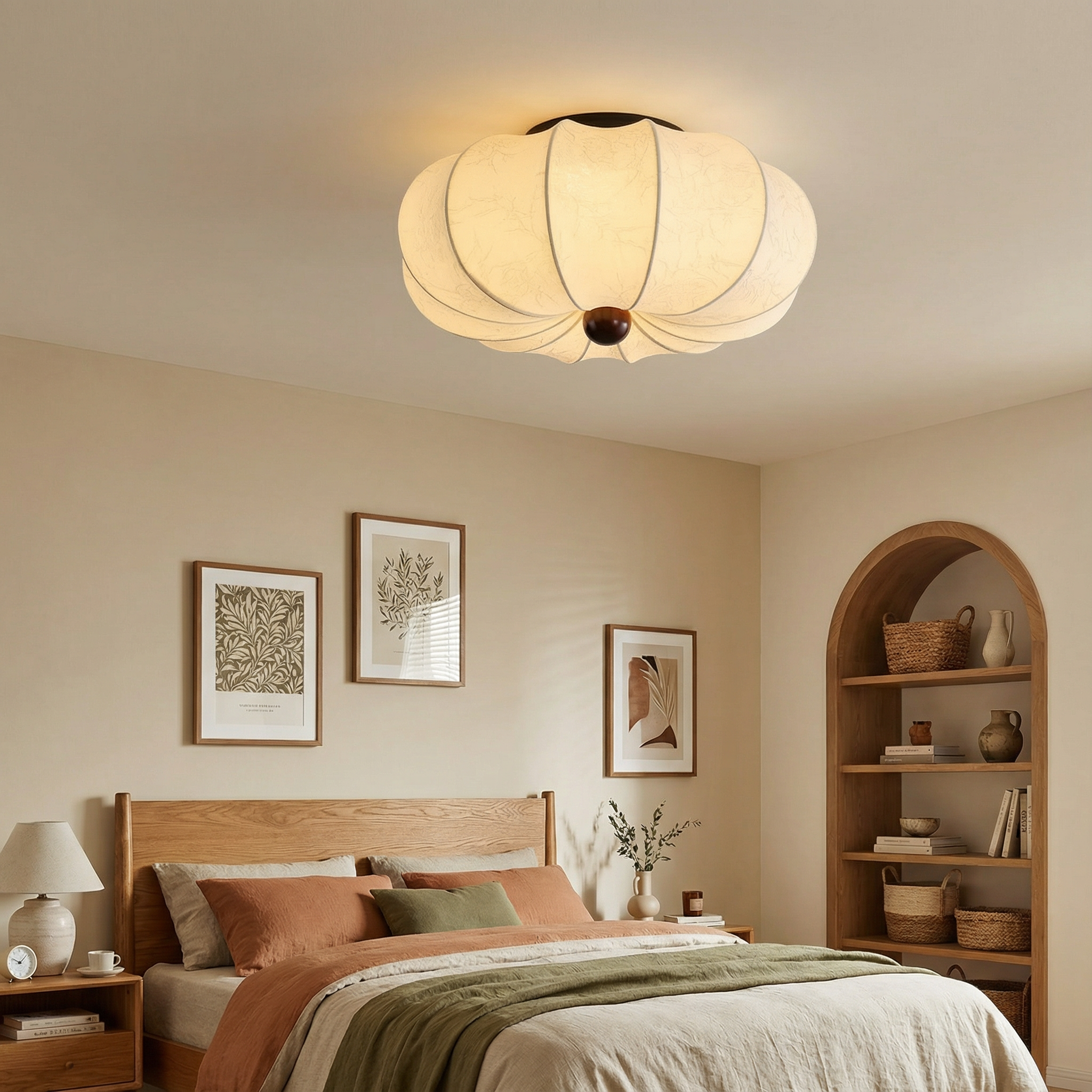 SilkAura | Elegant Modern Flush Mount Ceiling Light Fixture