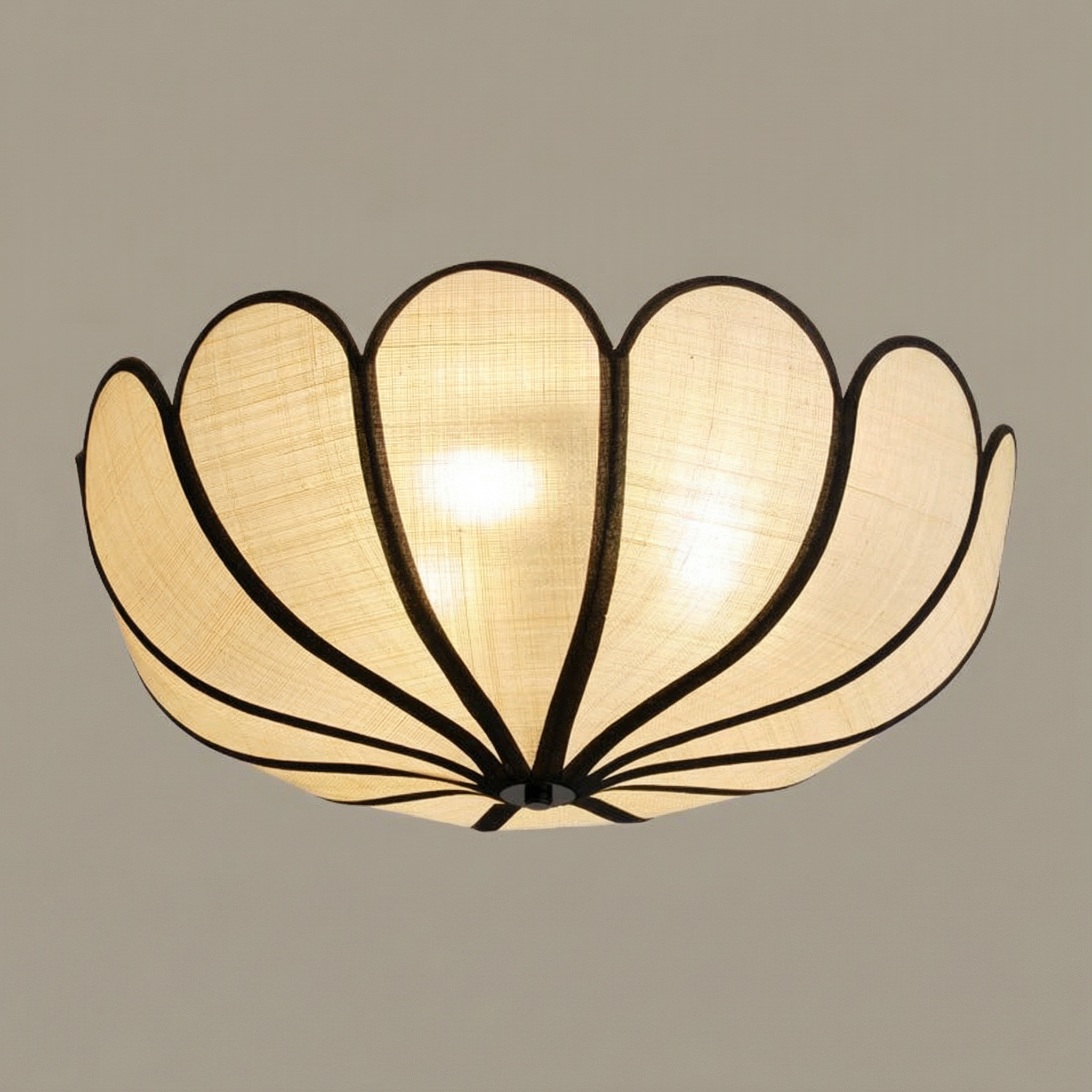 WickerLuxe | Elegant Handwoven LED Flush Mount Ceiling Light Fixture