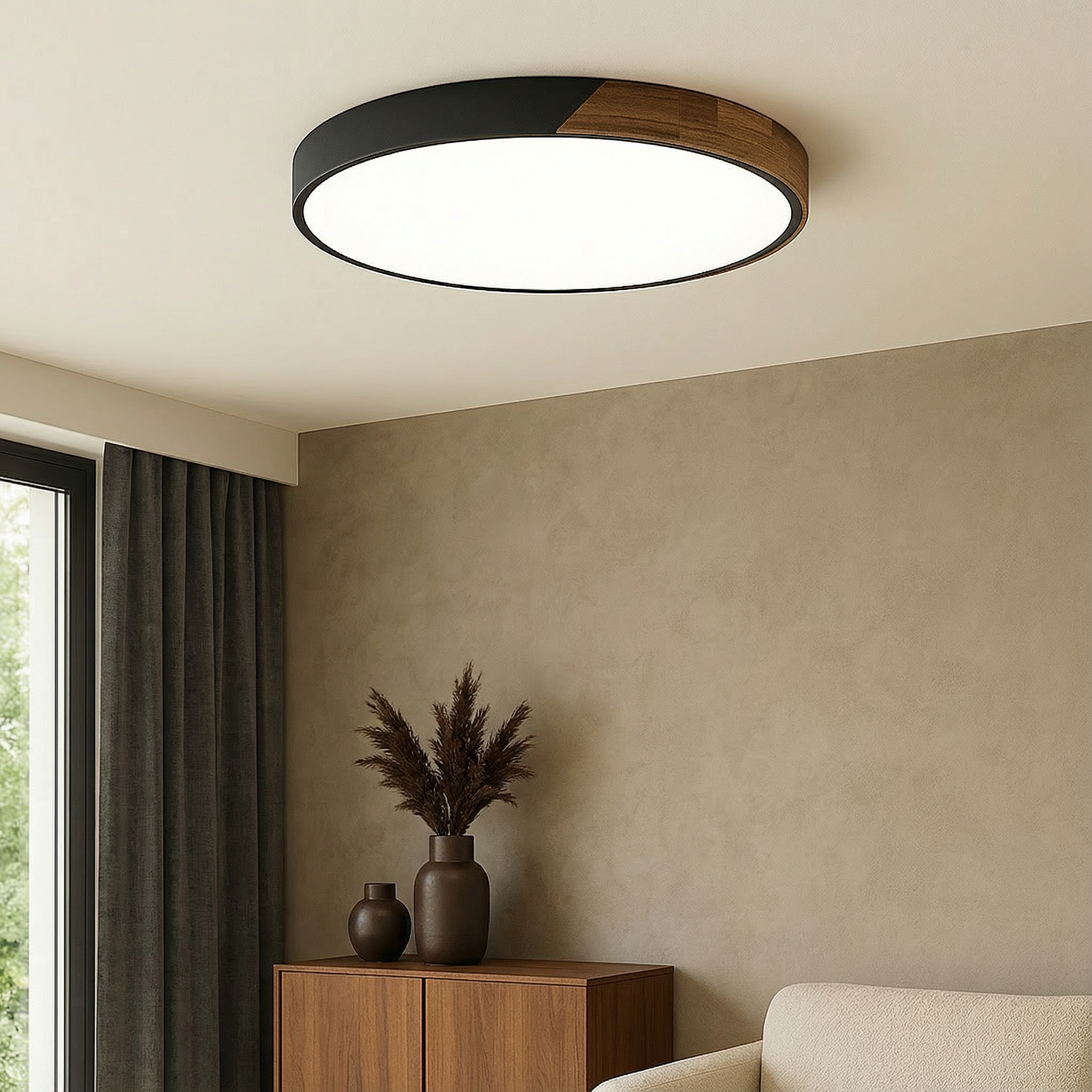 NordicWood | Stylish Minimalist LED Flush Mount Ceiling Light Fixture