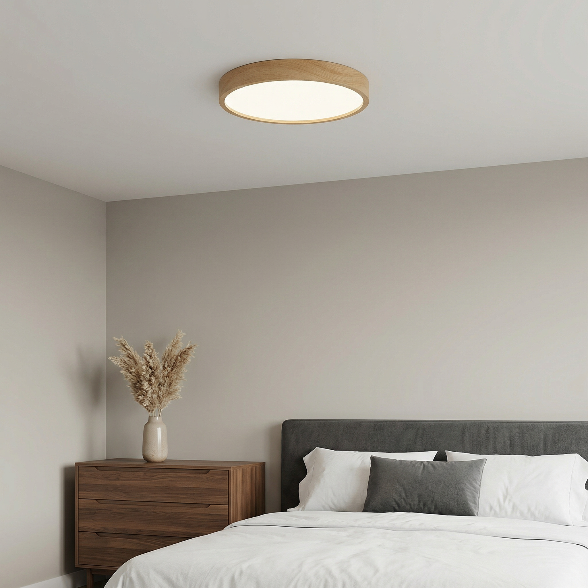 TimberGlow | Elegant Minimalist Wood Grain Ceiling Light Fixture