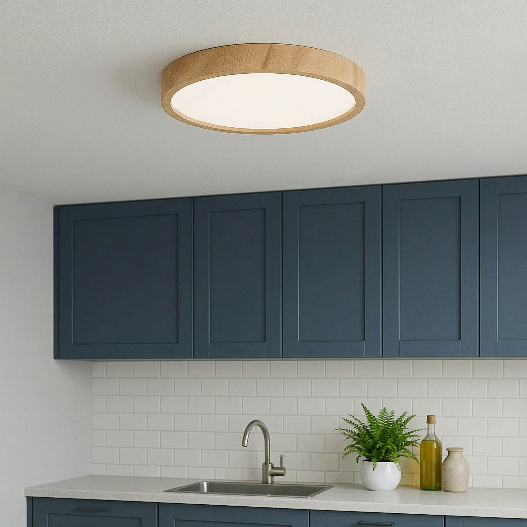 TimberGlow | Elegant Minimalist Wood Grain Ceiling Light Fixture