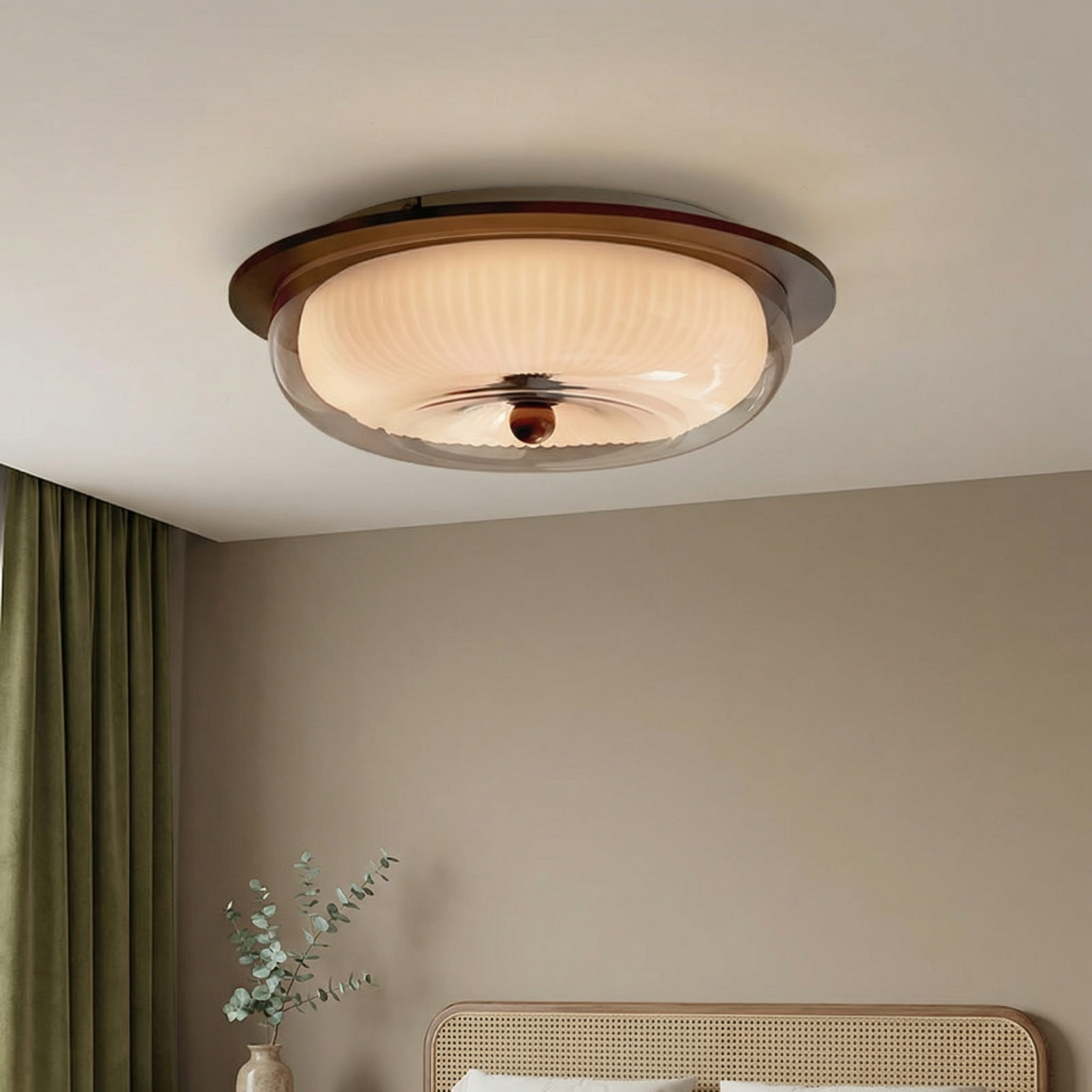 LuminaraWood | Modern Elegant LED Flush Mount Ceiling Light Fixture