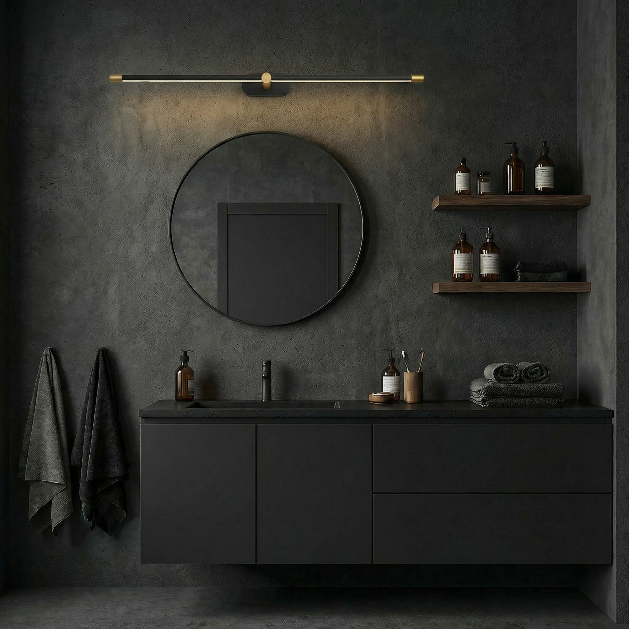 Luminara | Sleek Modern Iron Bathroom Wall Light for Bright Illumination