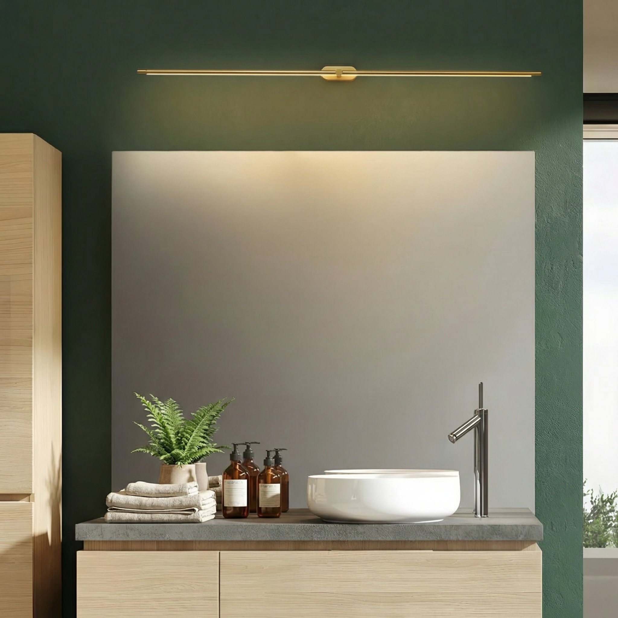Luminara | Sleek Modern Minimalist Metal Bathroom Wall Light