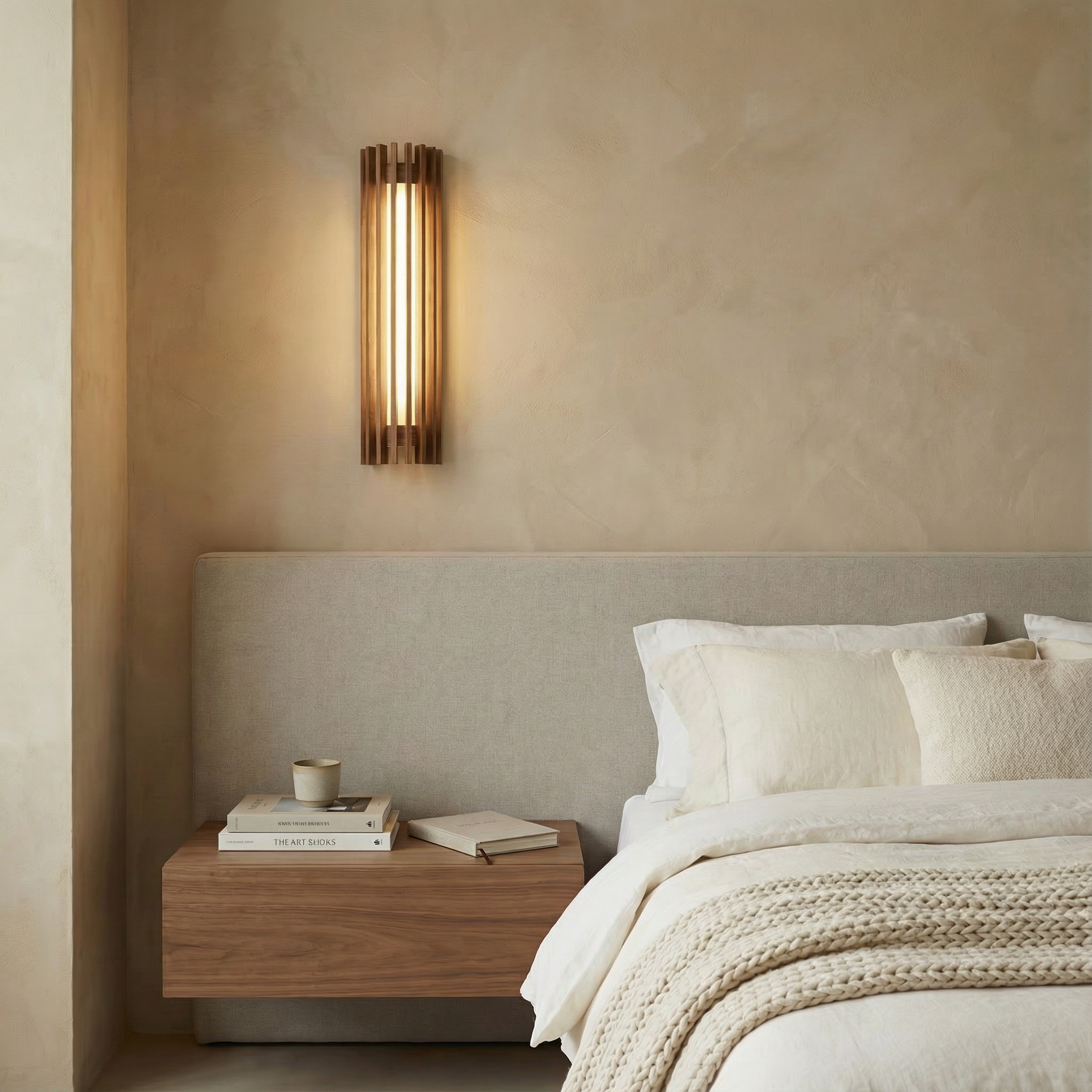 WalnutGlow | Elegant Natural Wood Indoor Wall Lamp