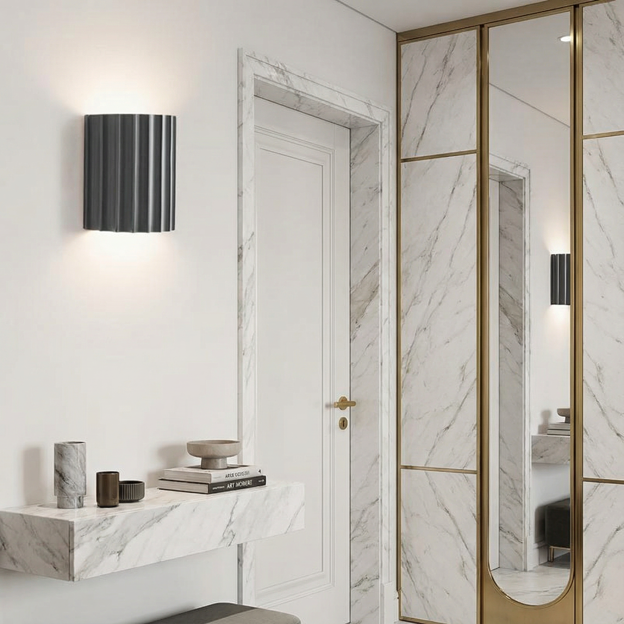 ResinGlow | Stylish Modern Half-Circle Wall Sconce Light Fixture