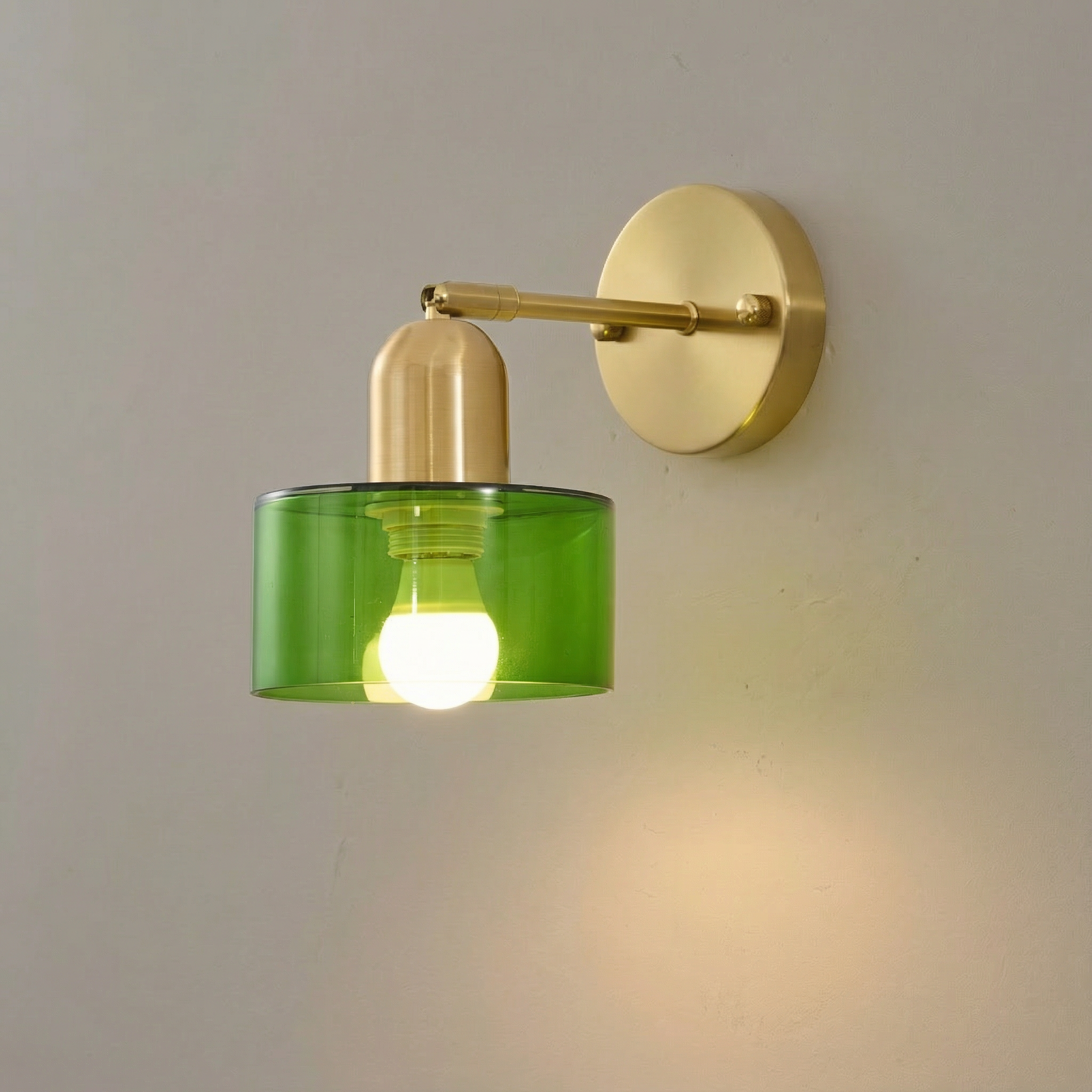 Contemporary Wall Light | Colored Glass Sconces with LED Compatibility | Elegant Fixture for Warm Ambiance