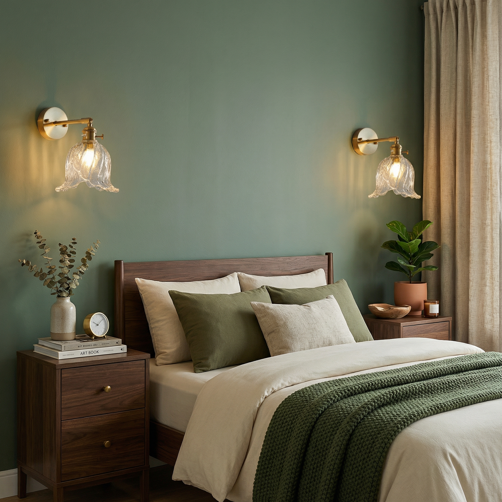 Floral Elegance | Glass Wall Light with Soft LED Glow | Modern Sconce for Cozy Ambiance