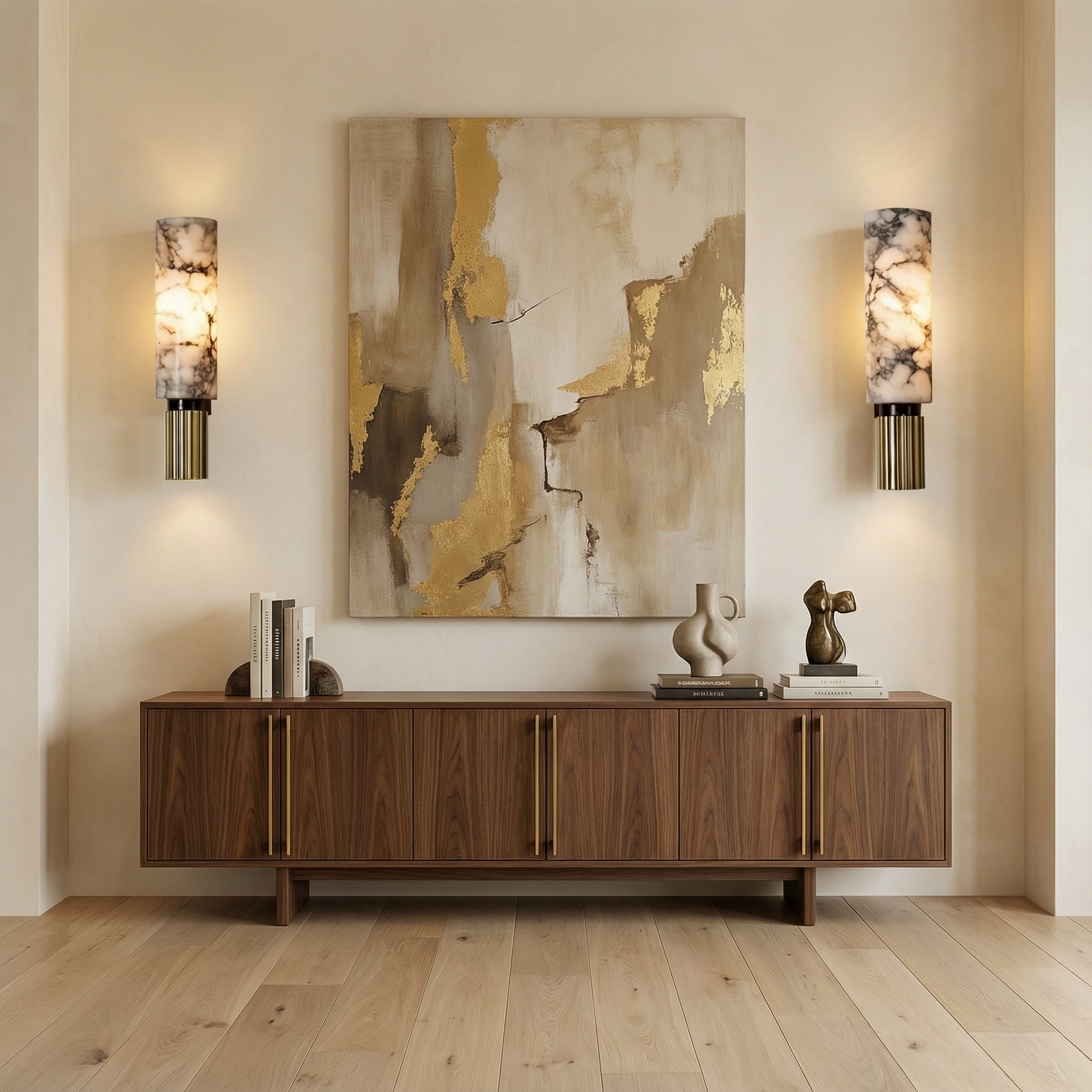 Contemporary Wall Light | Copper Stone Wall Lamp with LED Bulb | Elegant Design for Warm Ambiance