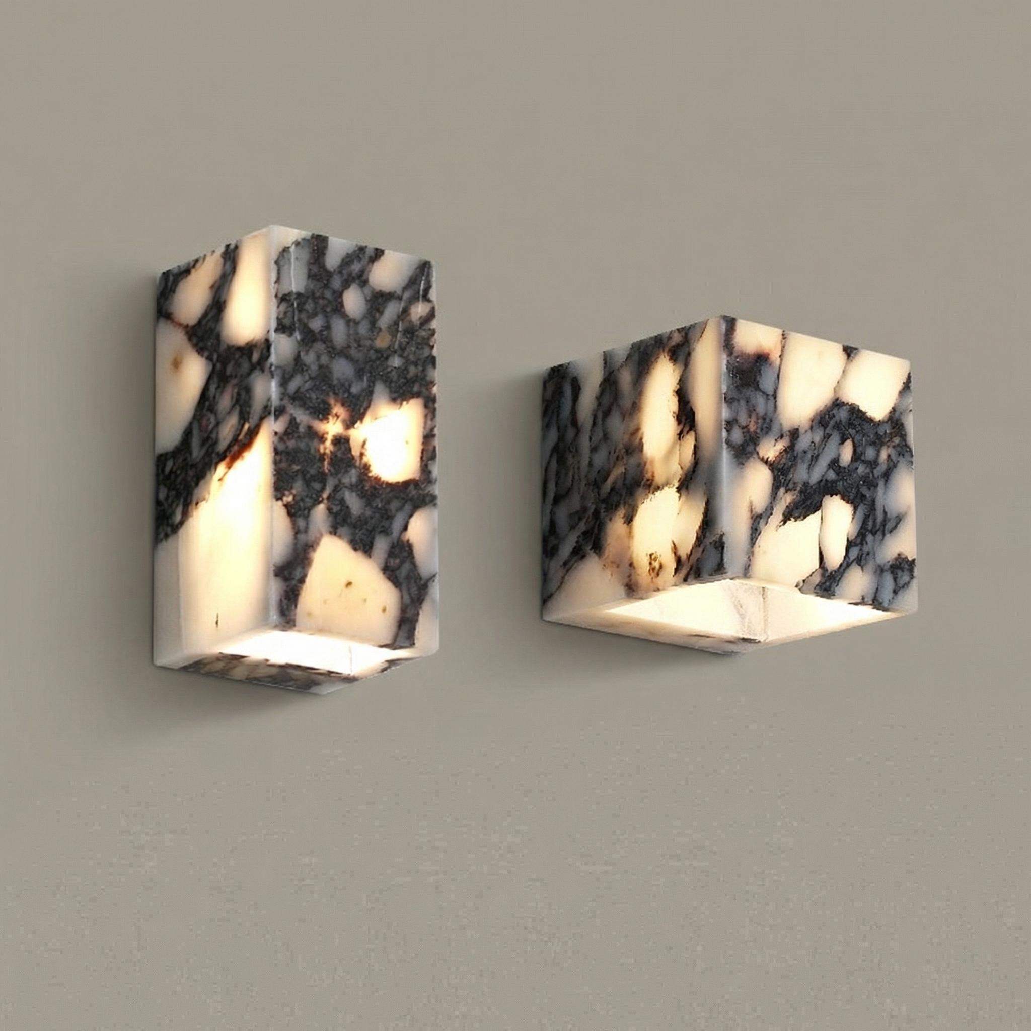 Marble Cube | Wall Light with LED Bulb & Minimalist Design | Elegant Sconce for Ambient Illumination