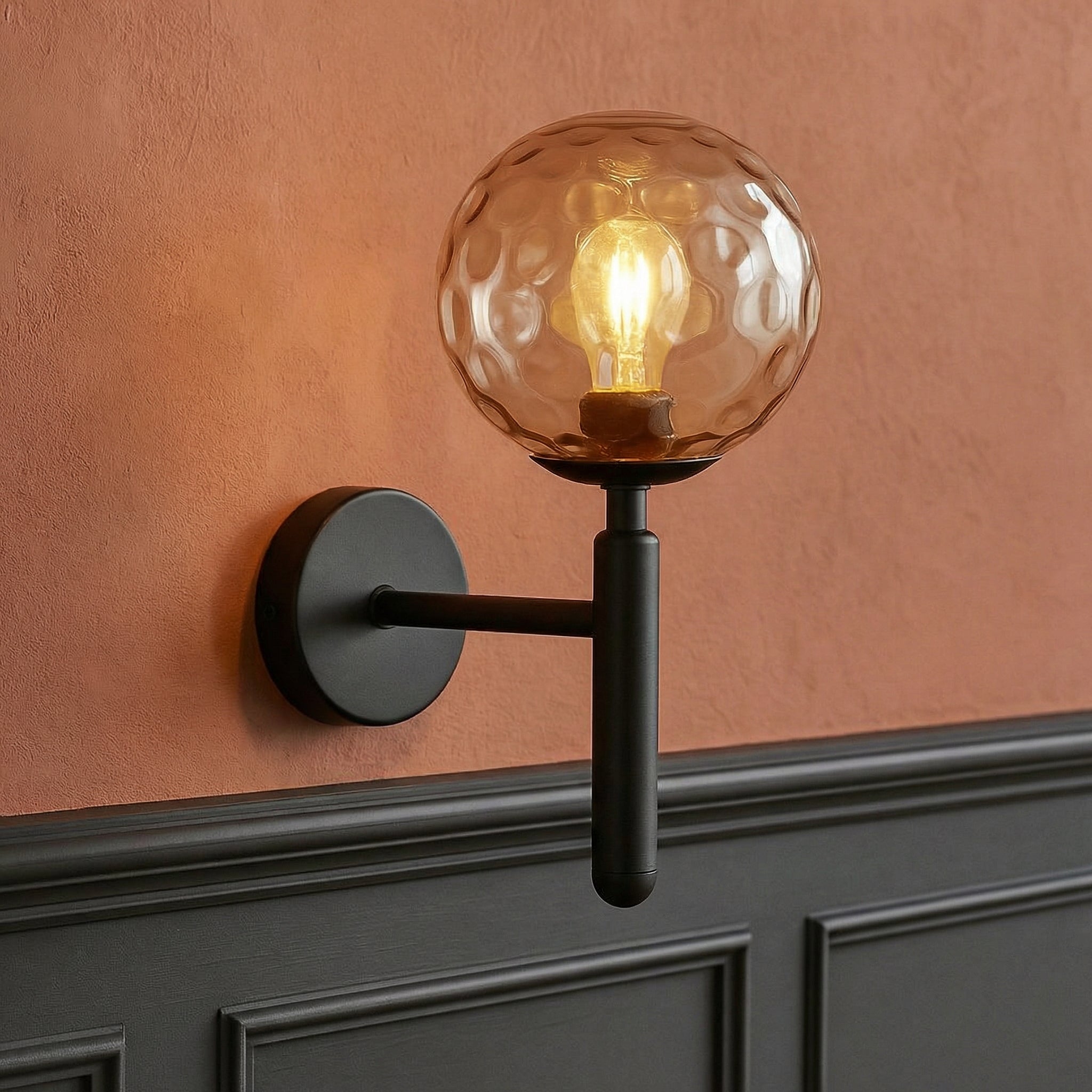 Scandinavian Sphere Wall Sconce with LED Compatibility | Modern Design for Cozy Ambiance