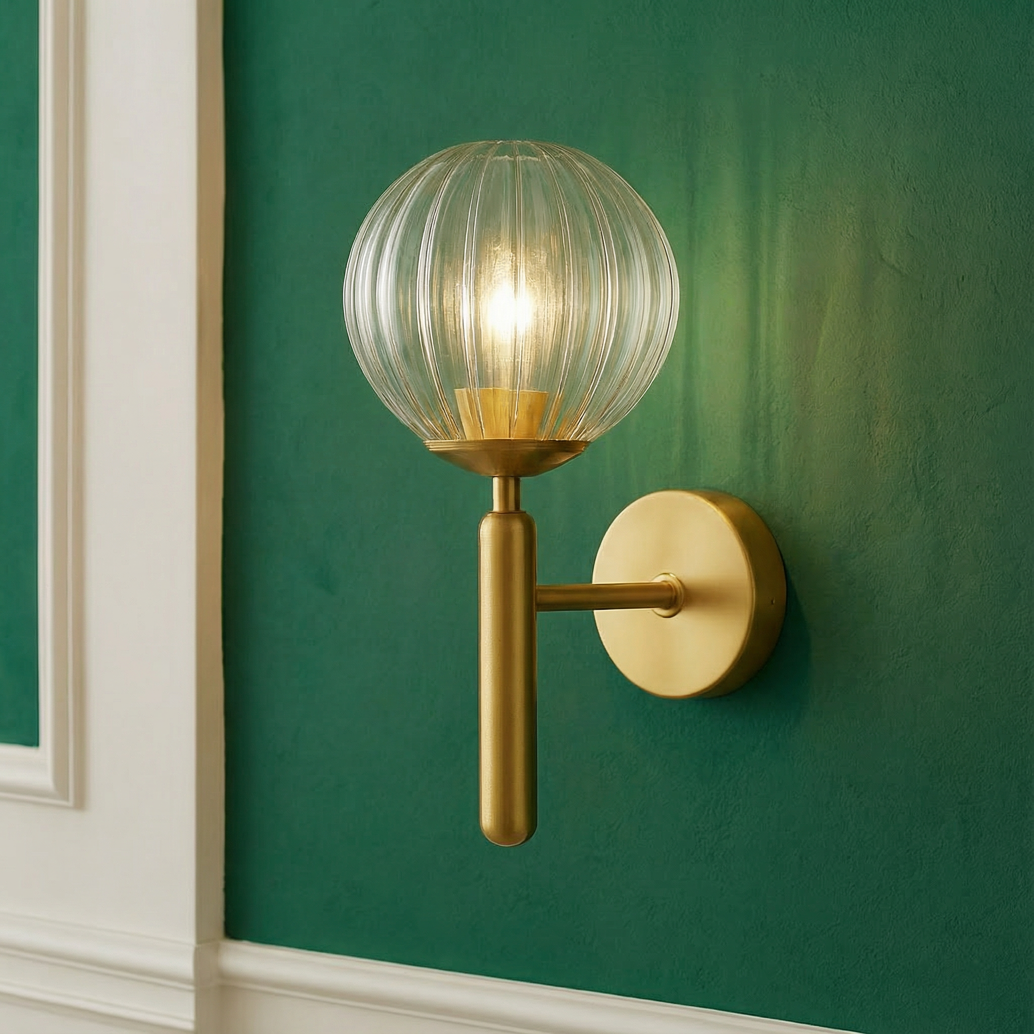 Scandinavian Sphere Wall Sconce with LED Compatibility | Modern Design for Cozy Ambiance