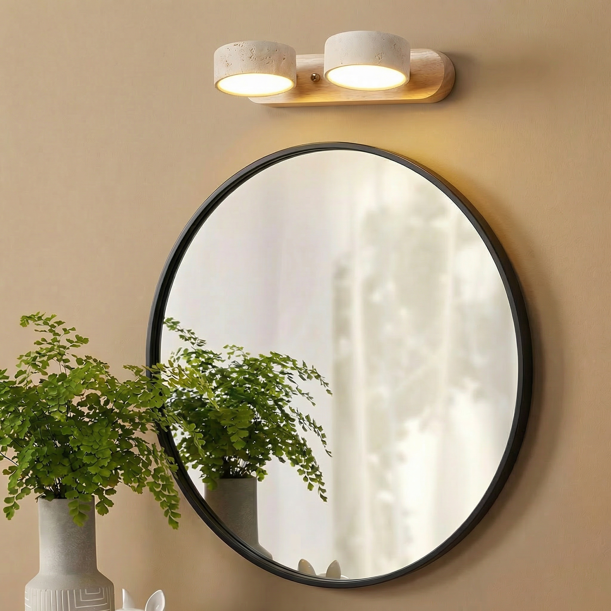 Duo Wall Light | Elegant Bathroom Wall Sconce with Integrated LED | Stylish Lighting for Home Decor