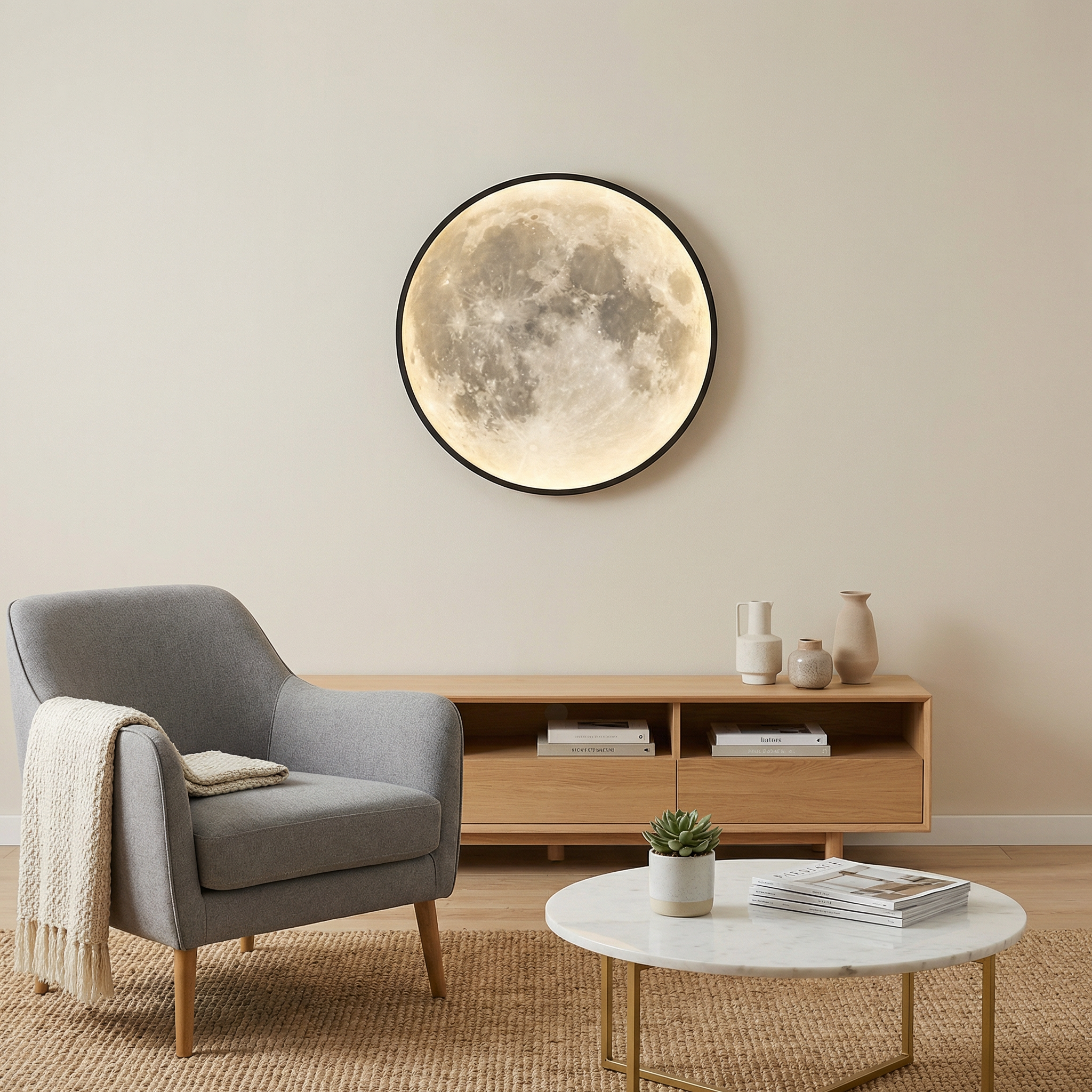 Celestial Glow | Outdoor Wall Lights with Realistic Lunar Surface | Versatile Sconces for Indoor and Outdoor Ambiance