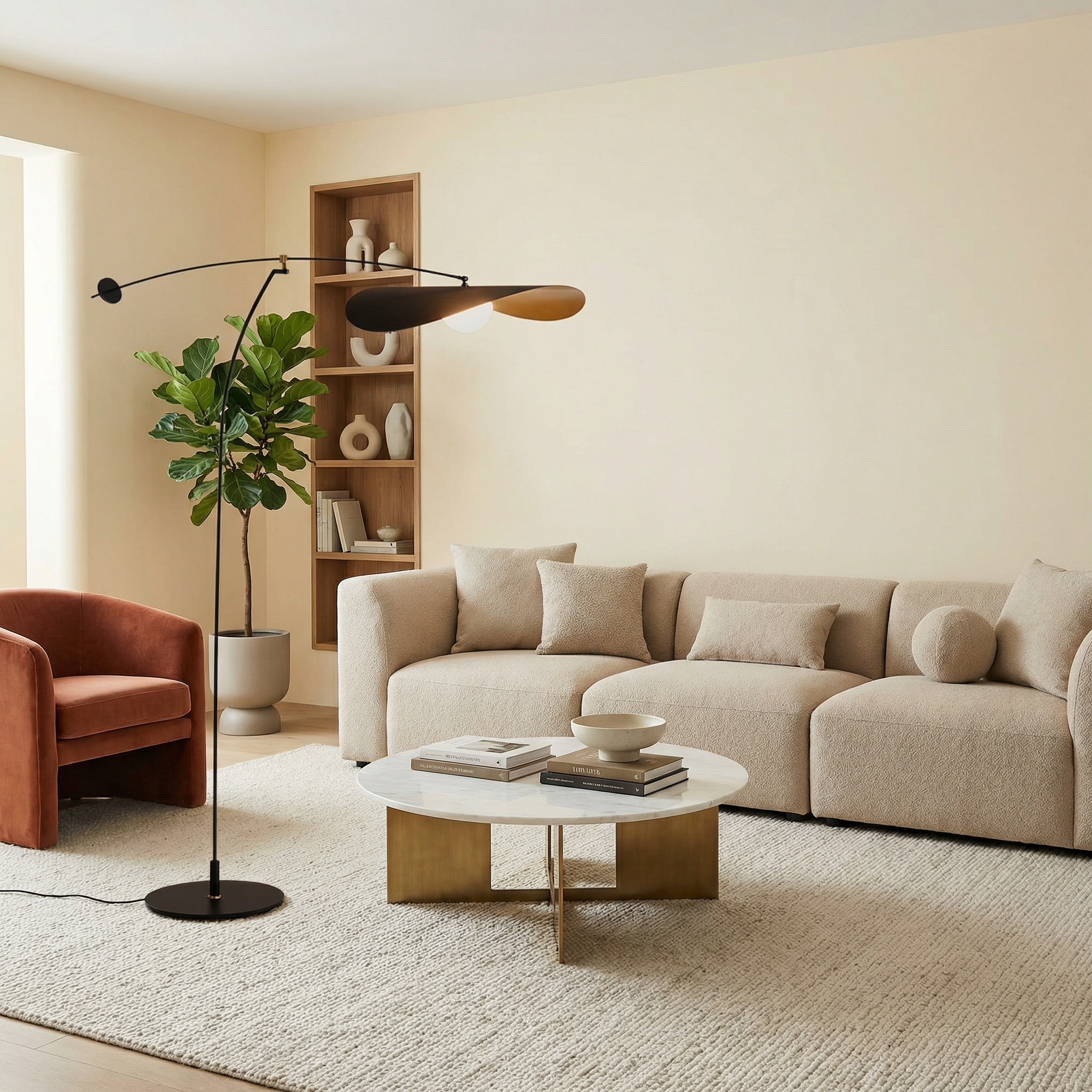 Rida Collection | Modern Floor Lamp with Elegant Bamboo Design | Soft LED Lighting for Tranquil Living Spaces