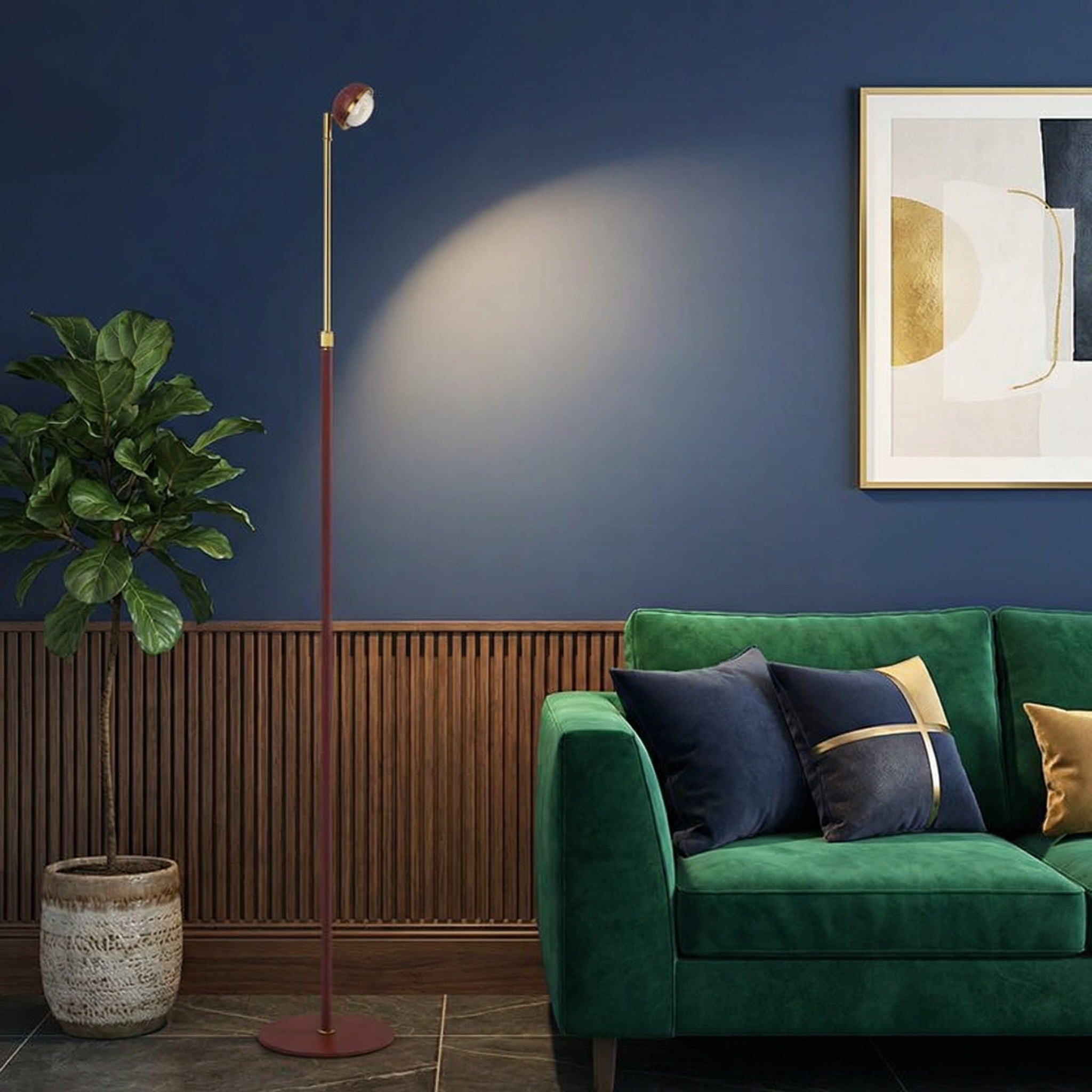 Elegant Bamboo Floor Lamp | Dimmable LED Light & Adjustable Height for Cozy Living Room Ambiance