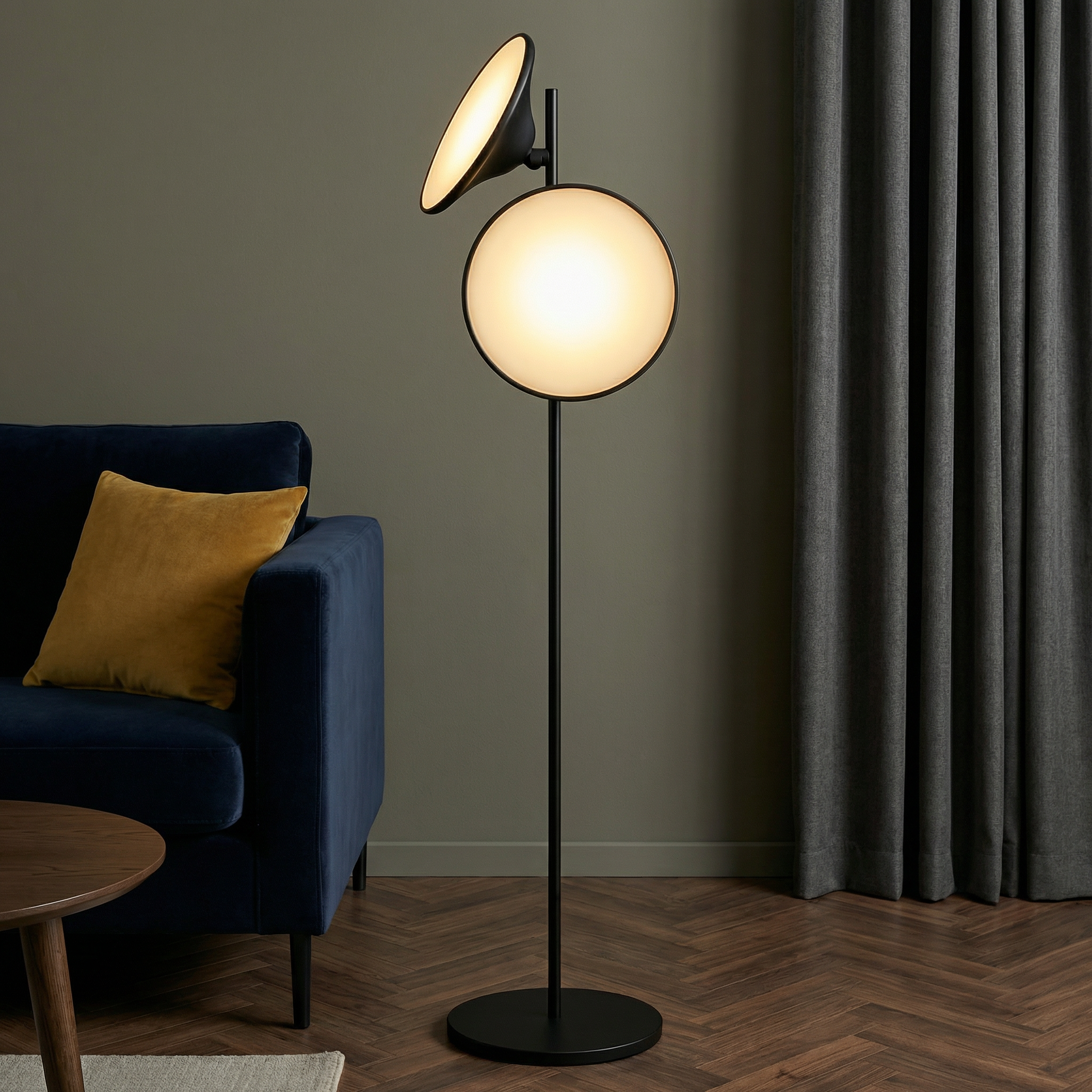 Modern Floor Lamp | Black Standing Lamp with LED Bulb & Minimalist Design | Elegant Lighting for Living Room