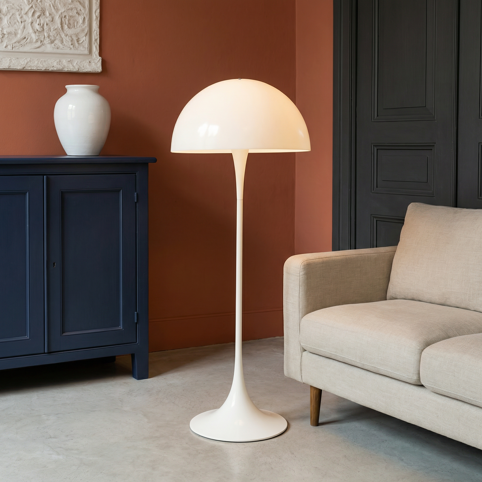 Modern Floor Lamp with Soft LED Glow | Mid-Century Design for Cozy Living Room Ambiance