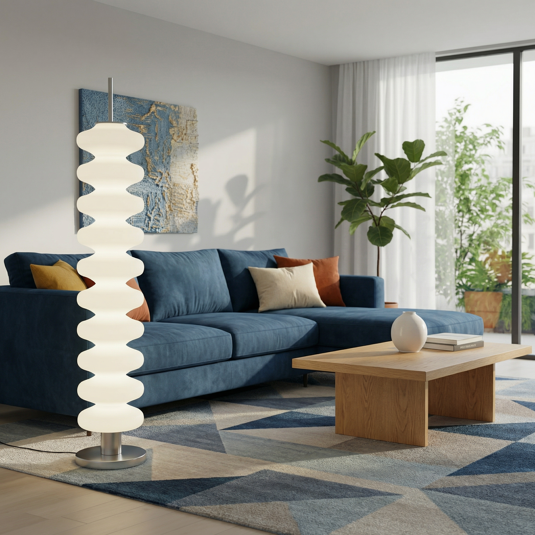 Scandinavian Style | Modern Floor Lamp with Wave Design | LED Lighting for Cozy Living Rooms