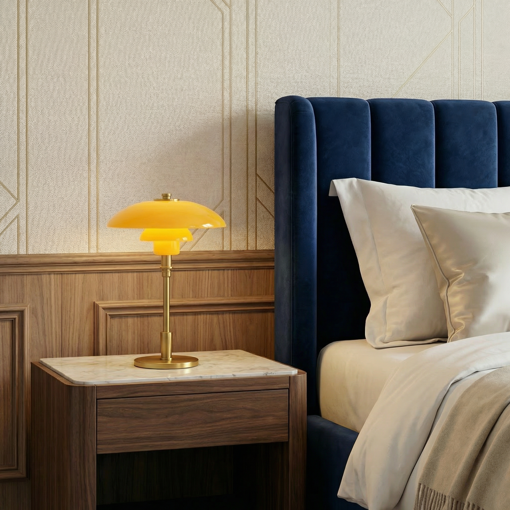 Scandinavian Style Table Lamp with LED Bulb & Dimming Feature | Modern Bedside Table Lamp for Cozy Ambiance