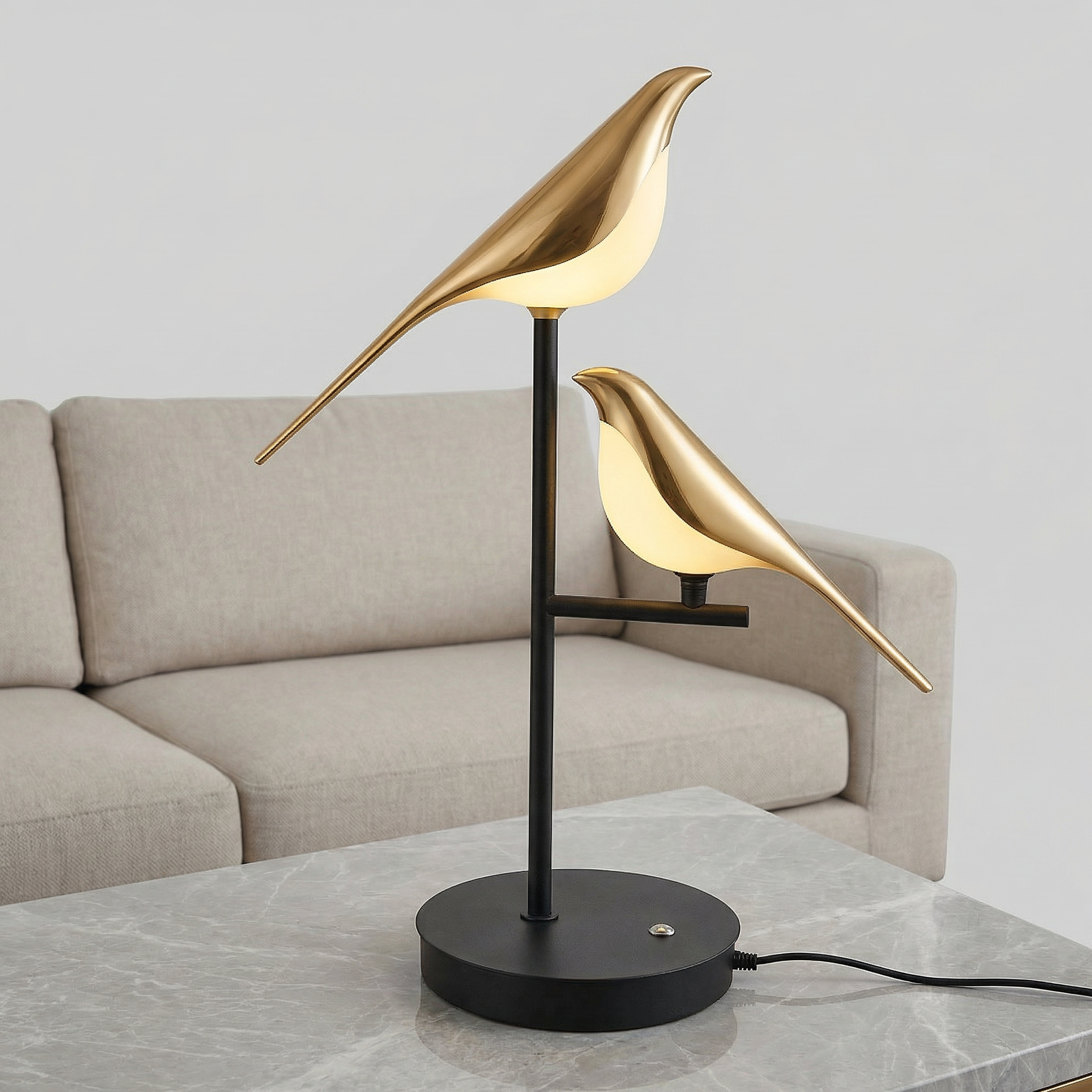 Modern Table Lamp | Unique Bird Design with LED Light | Stylish Bedside or Desk Lamp for Cozy Ambiance