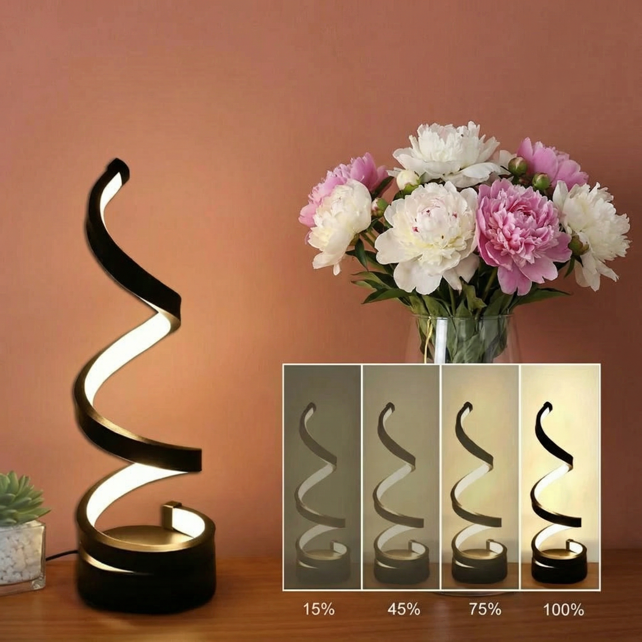 SpiralGlow | Stylish Modern USB Table Lamp with Dimmable Function